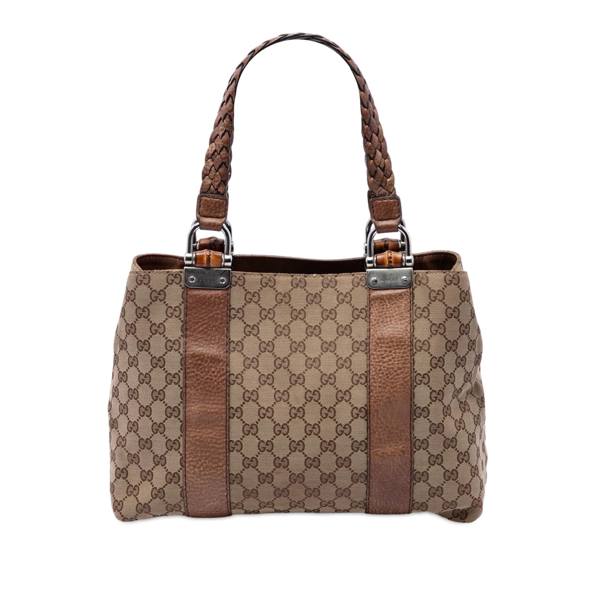 Gucci Medium GG Canvas Bamboo Libeccio Tote