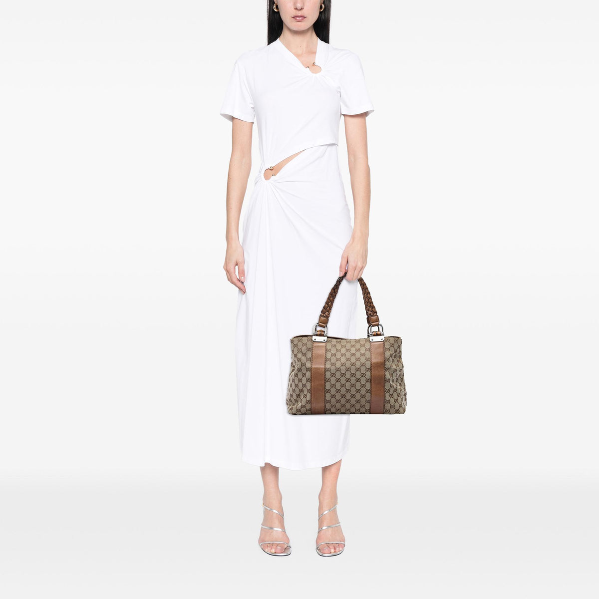 Gucci Medium GG Canvas Bamboo Libeccio Tote