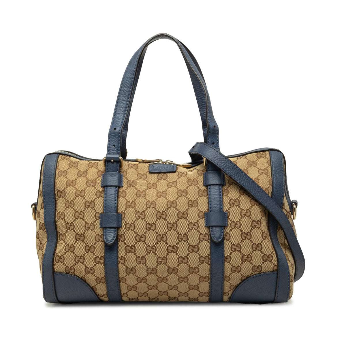 Gucci Medium GG Canvas Belted Boston Bag