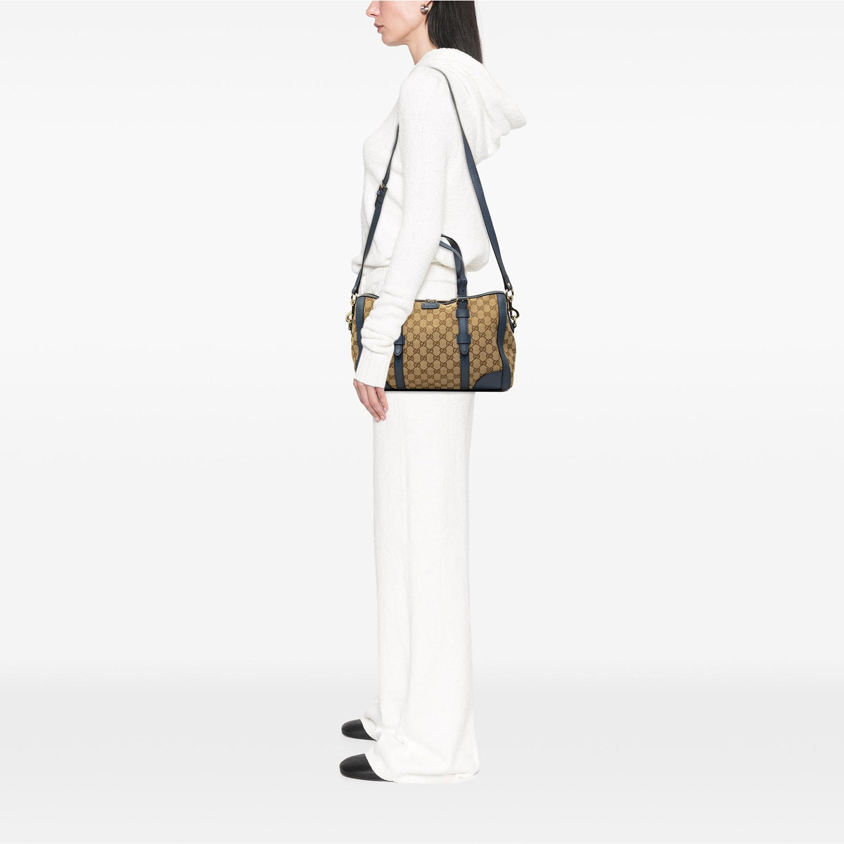 Gucci Medium GG Canvas Belted Boston Bag