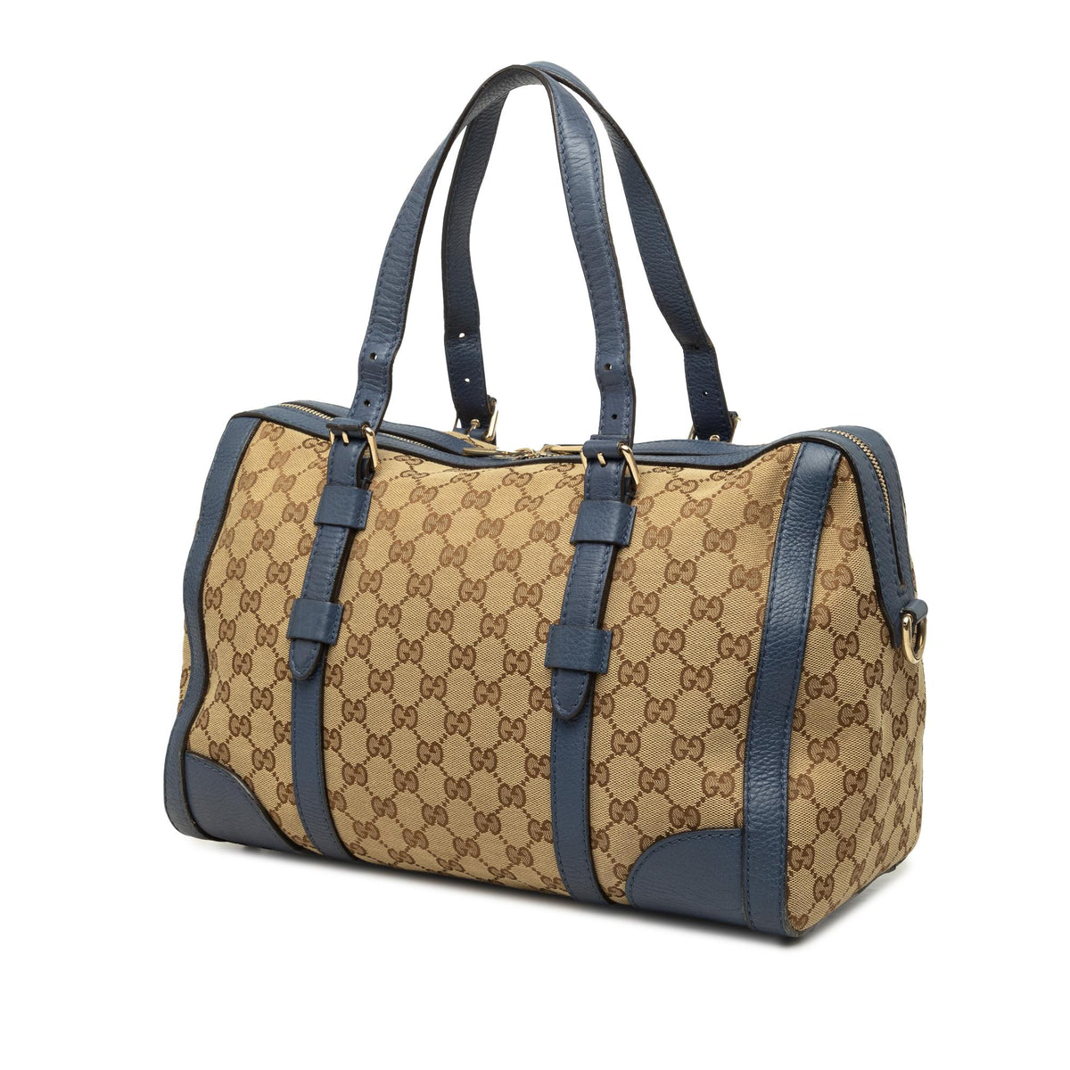 Gucci Medium GG Canvas Belted Boston Bag