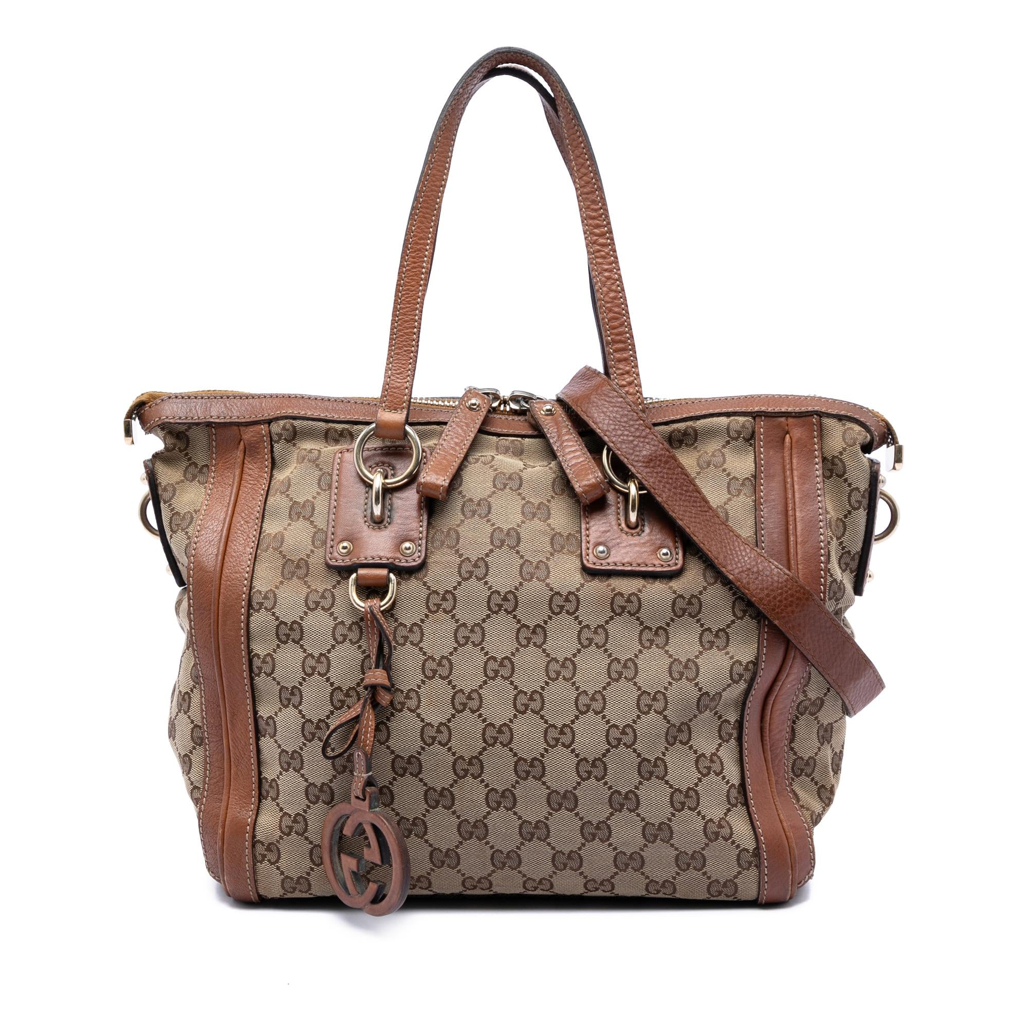 Gucci Medium GG Canvas Charm Satchel