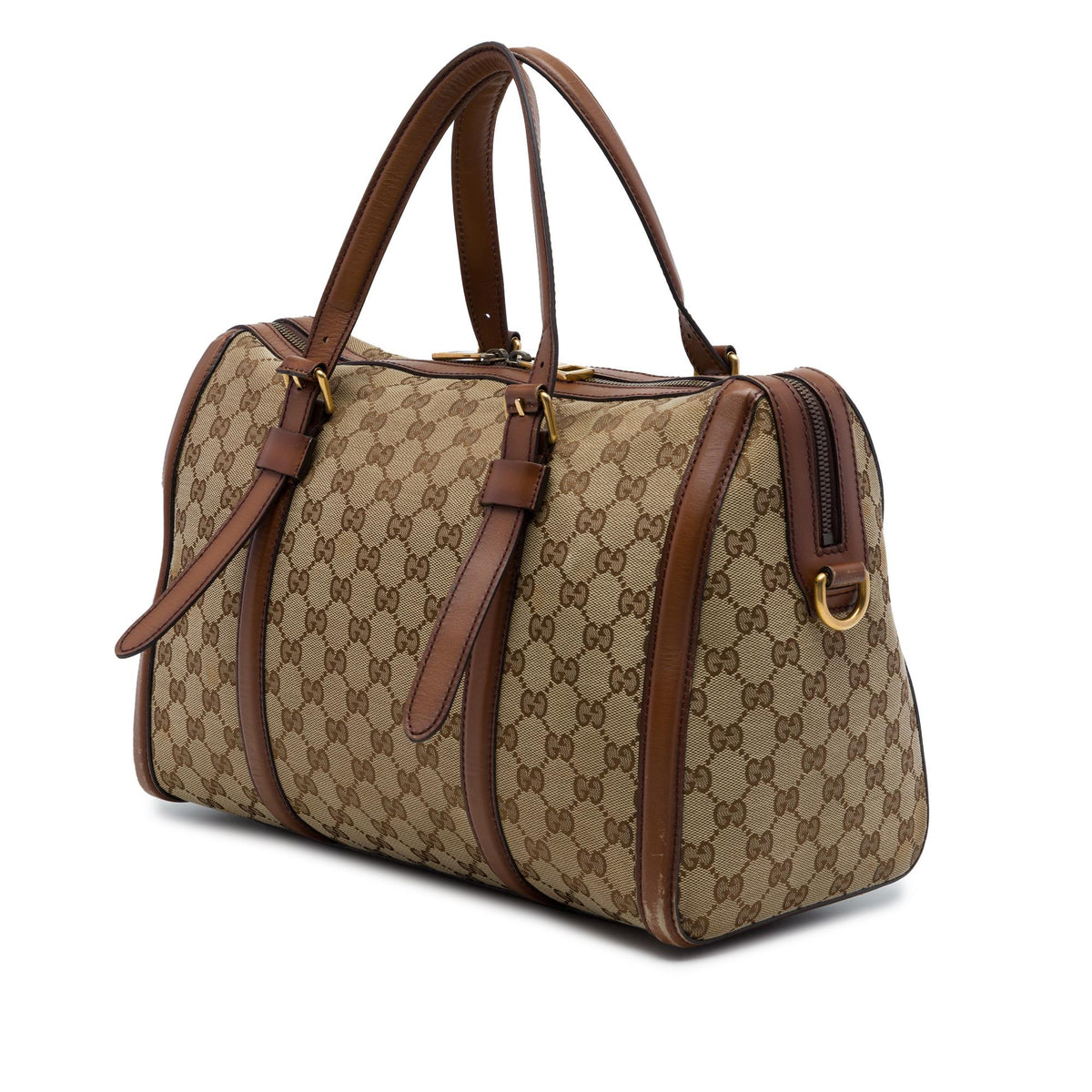 Gucci Medium GG Canvas Lady Web Boston Bag