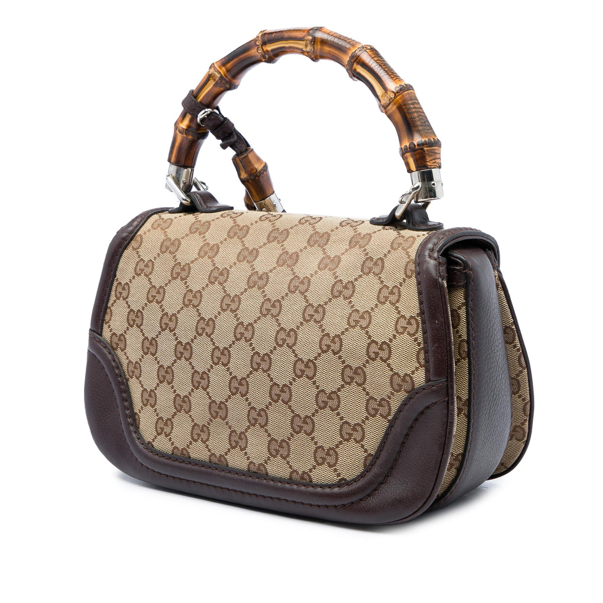 Gucci Medium GG Canvas New Bamboo Top Handle Bag