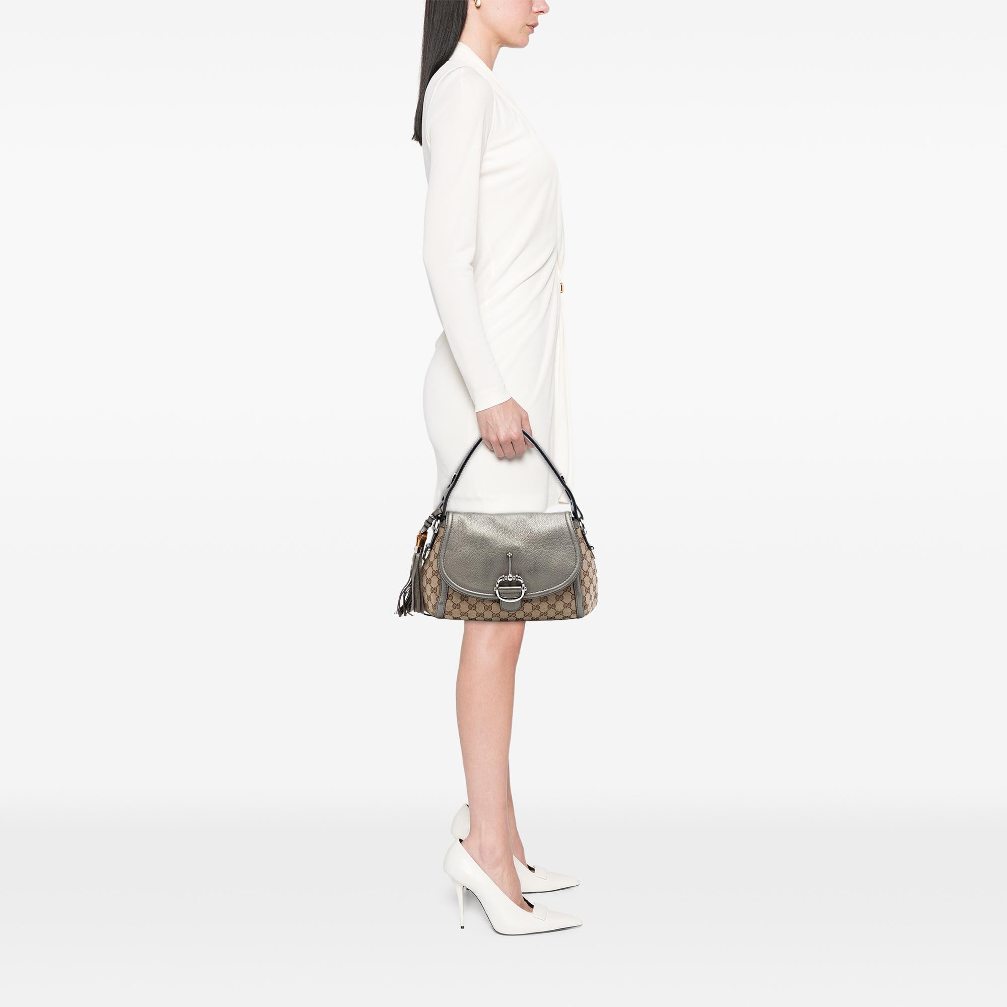 Gucci Medium GG Canvas Techno Horsebit Satchel