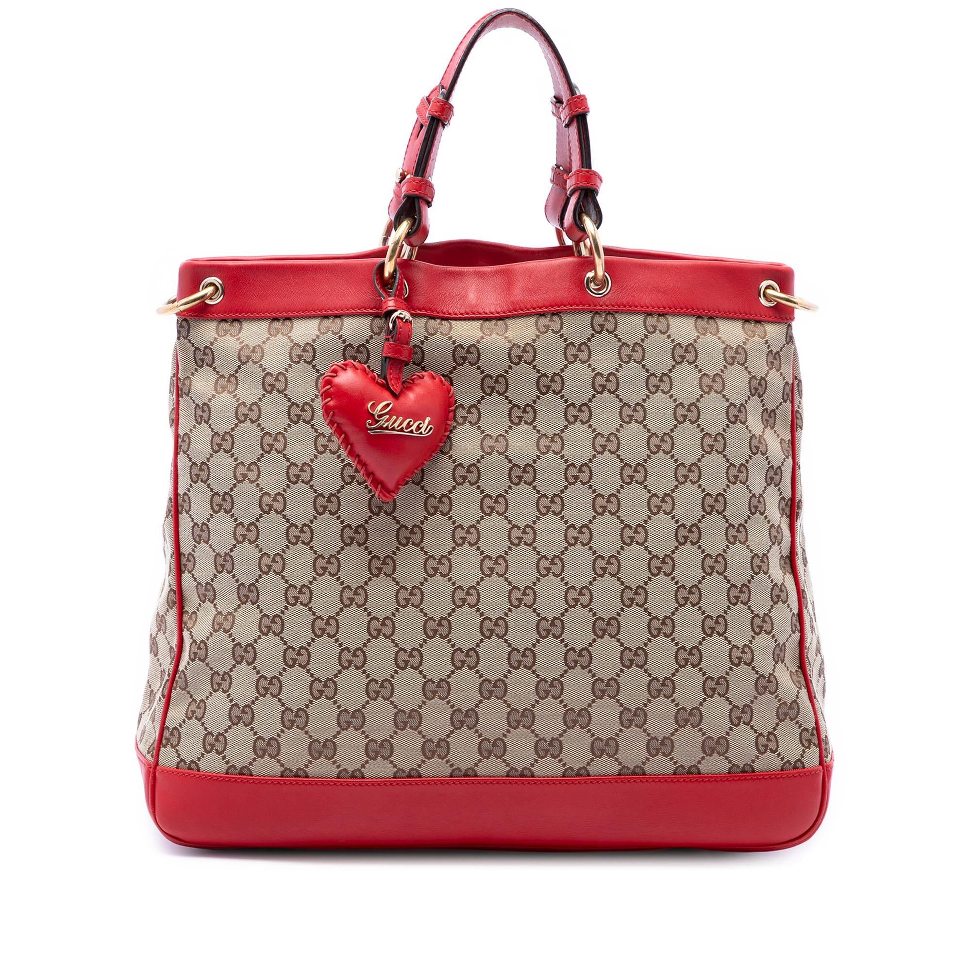 Gucci Medium GG Canvas Valentine Top Handle Bag