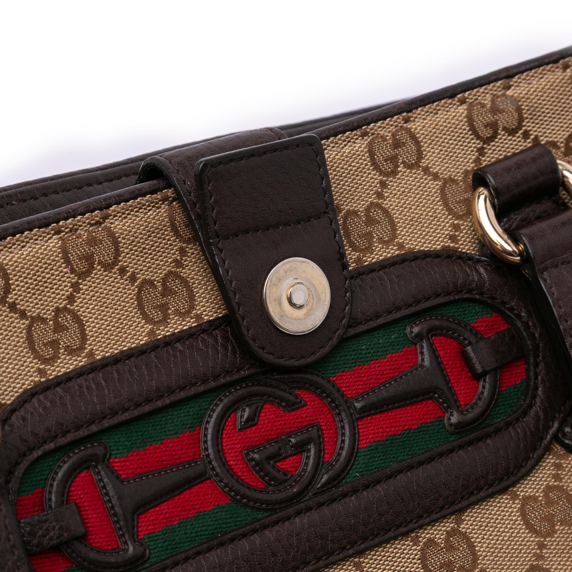 Gucci Medium GG Canvas Web Dressage Tote