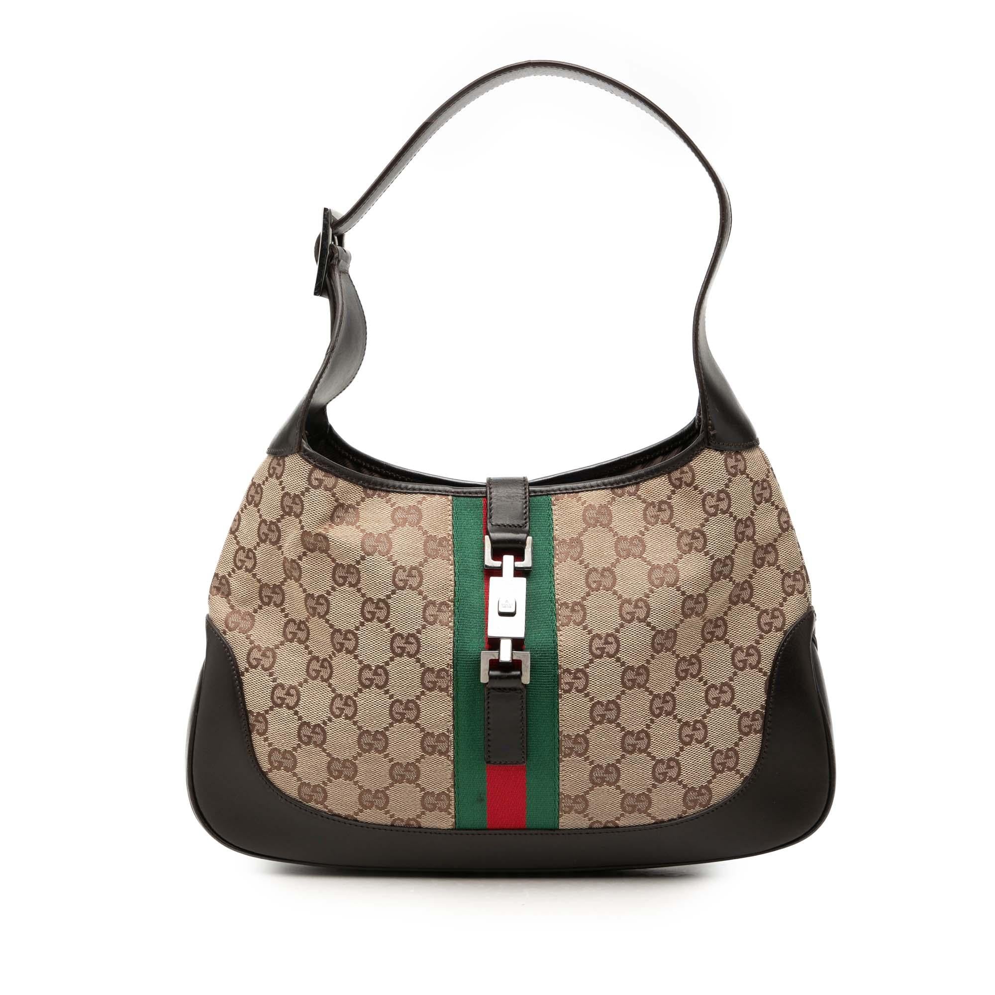 Gucci Medium GG Canvas Web Jackie Shoulder Bag