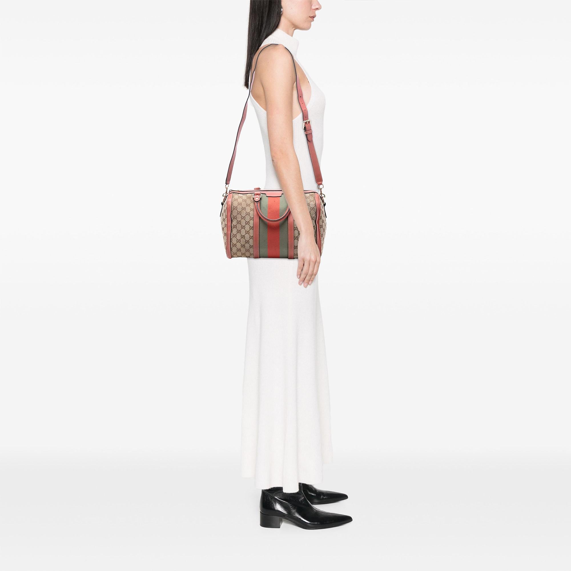 Gucci Medium GG Canvas Web Joy Boston Bag