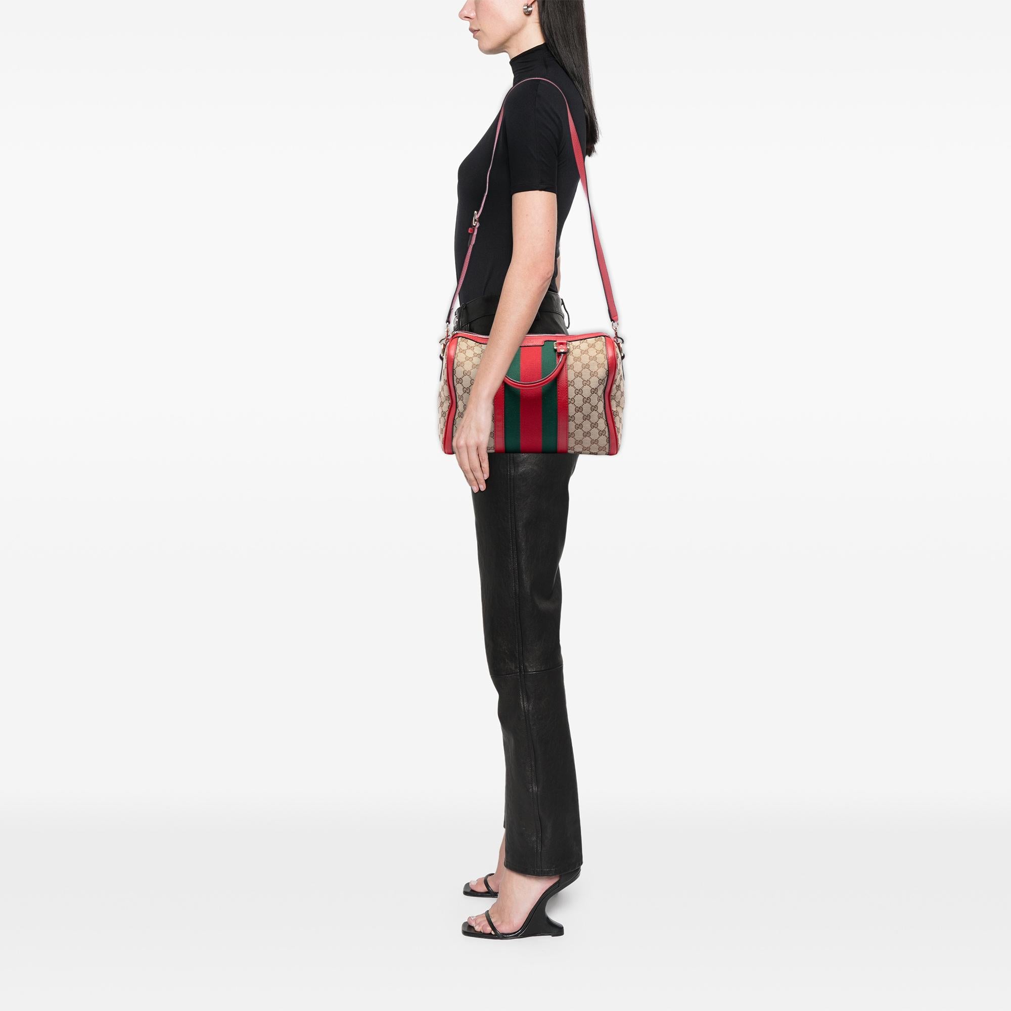 Gucci Medium GG Canvas Web Joy Boston Bag