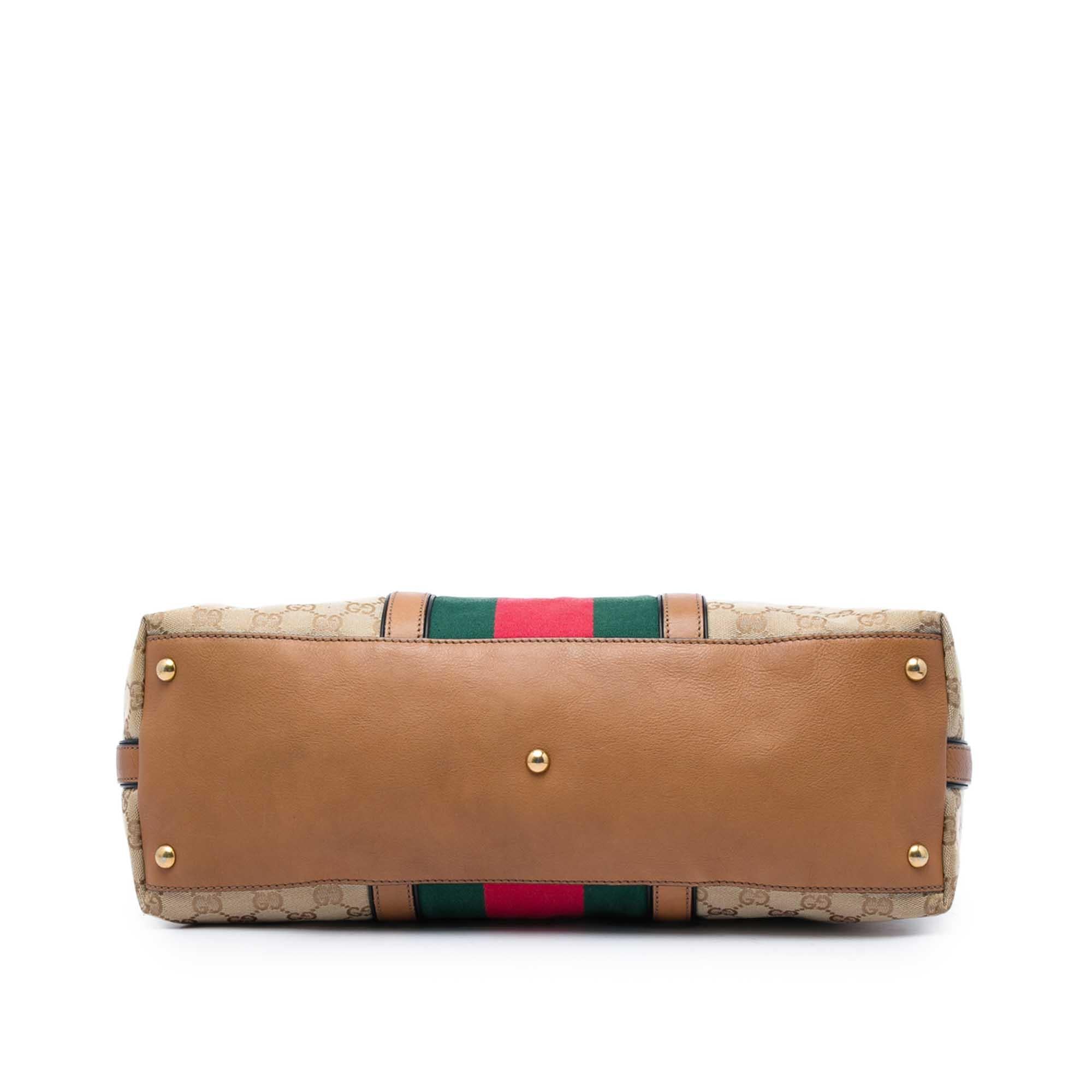 Gucci Medium GG Canvas Web Rania Top Handle Bag