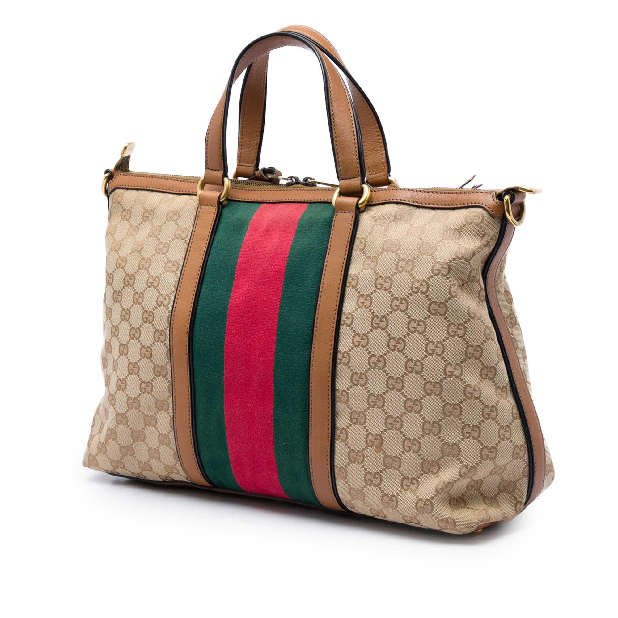 Gucci Medium GG Canvas Web Rania Top Handle Bag