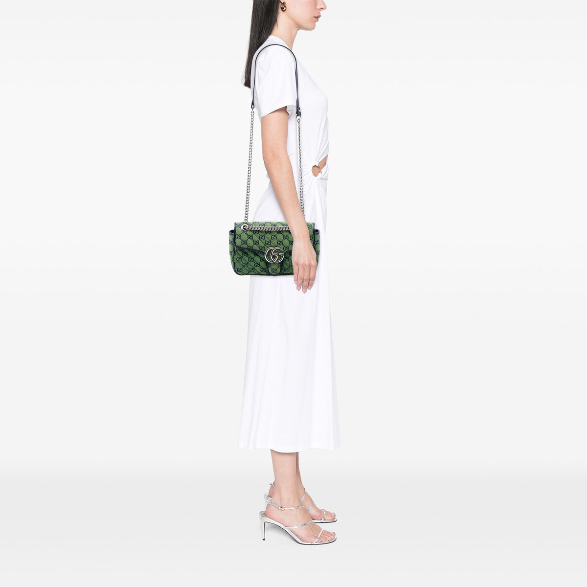 Gucci Medium GG Marmont Matelasse Diagonal GG Canvas Shoulder Bag