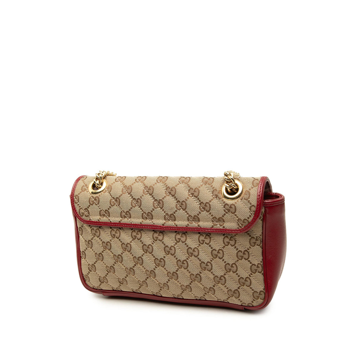 Gucci Medium GG Marmont Matelasse Diagonal GG Canvas and Leather Shoulder Bag