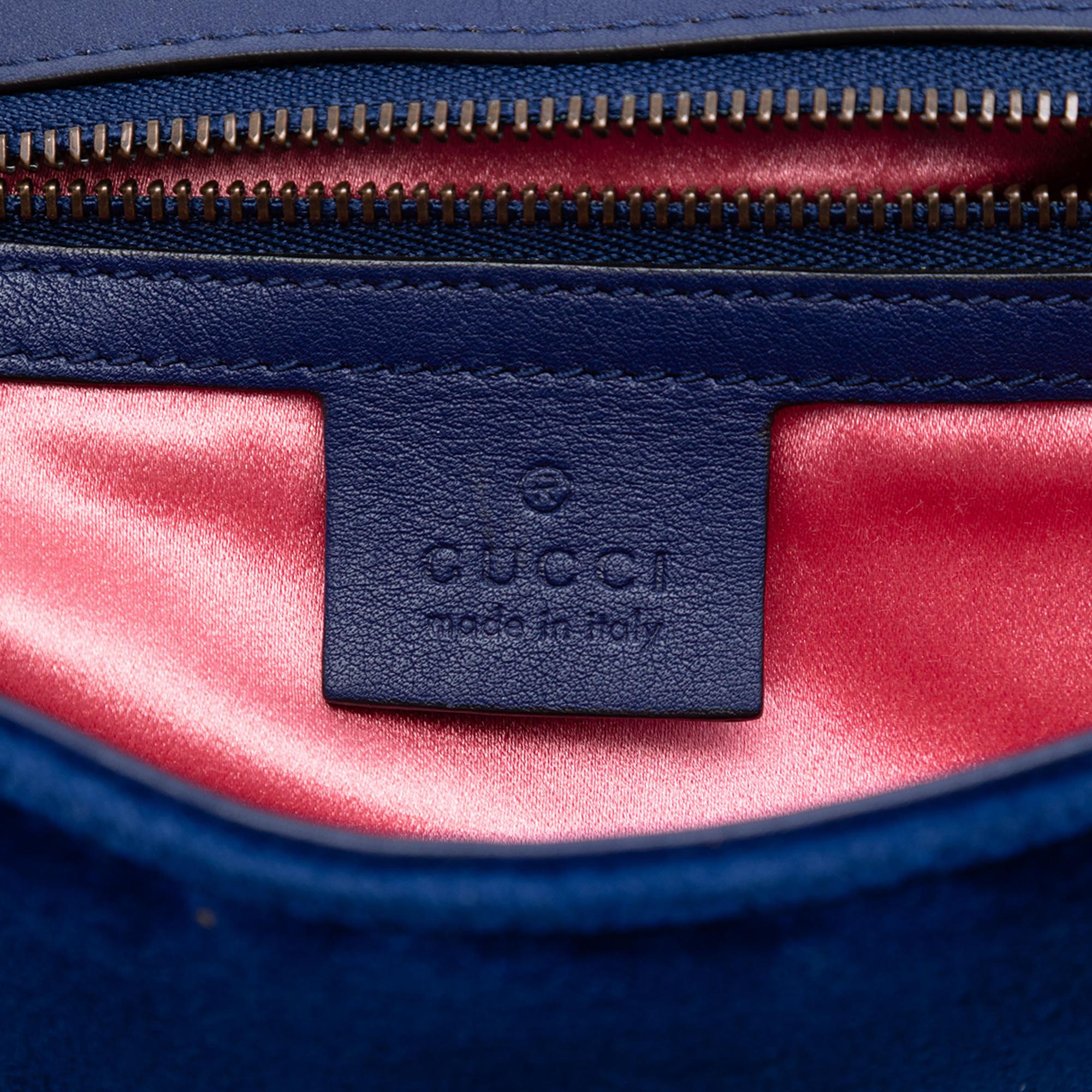 Gucci Medium GG Marmont Matelasse Velvet Shoulder Bag