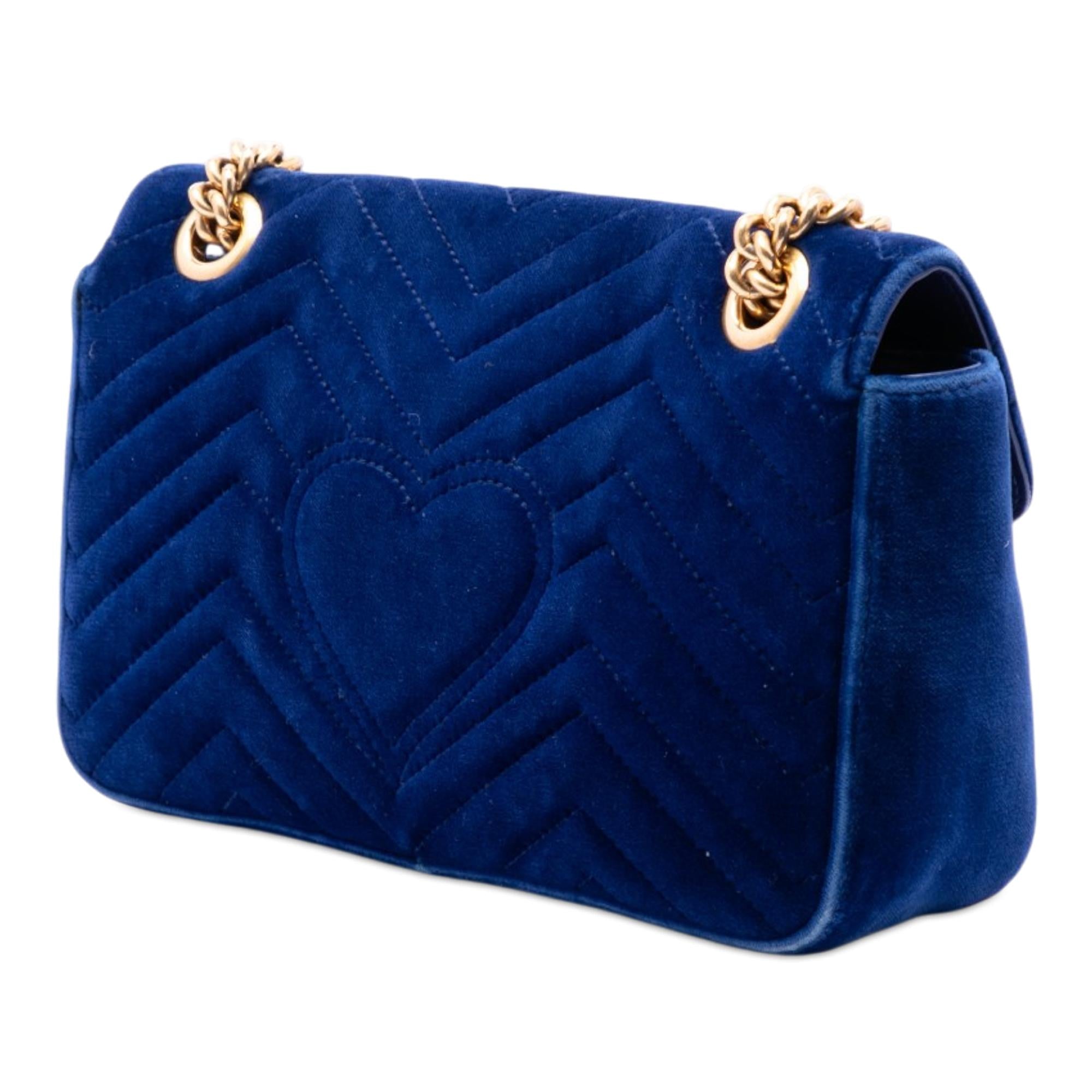 Gucci Medium GG Marmont Matelasse Velvet Shoulder Bag