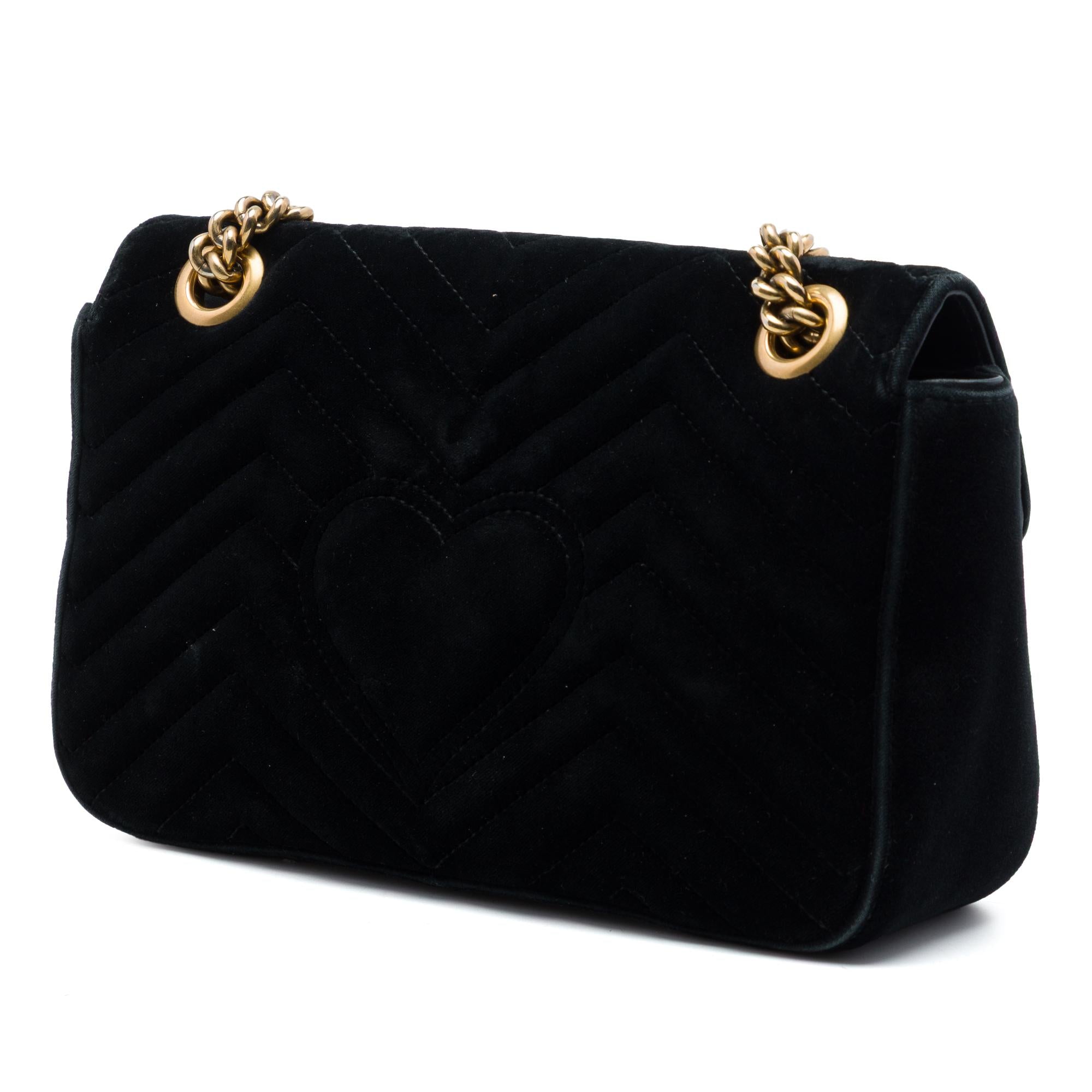 Gucci Medium GG Marmont Matelasse Velvet Shoulder Bag