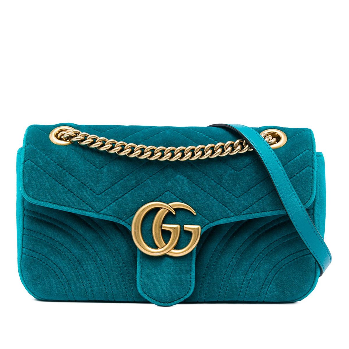 Gucci Medium GG Marmont Matelasse Velvet Shoulder Bag
