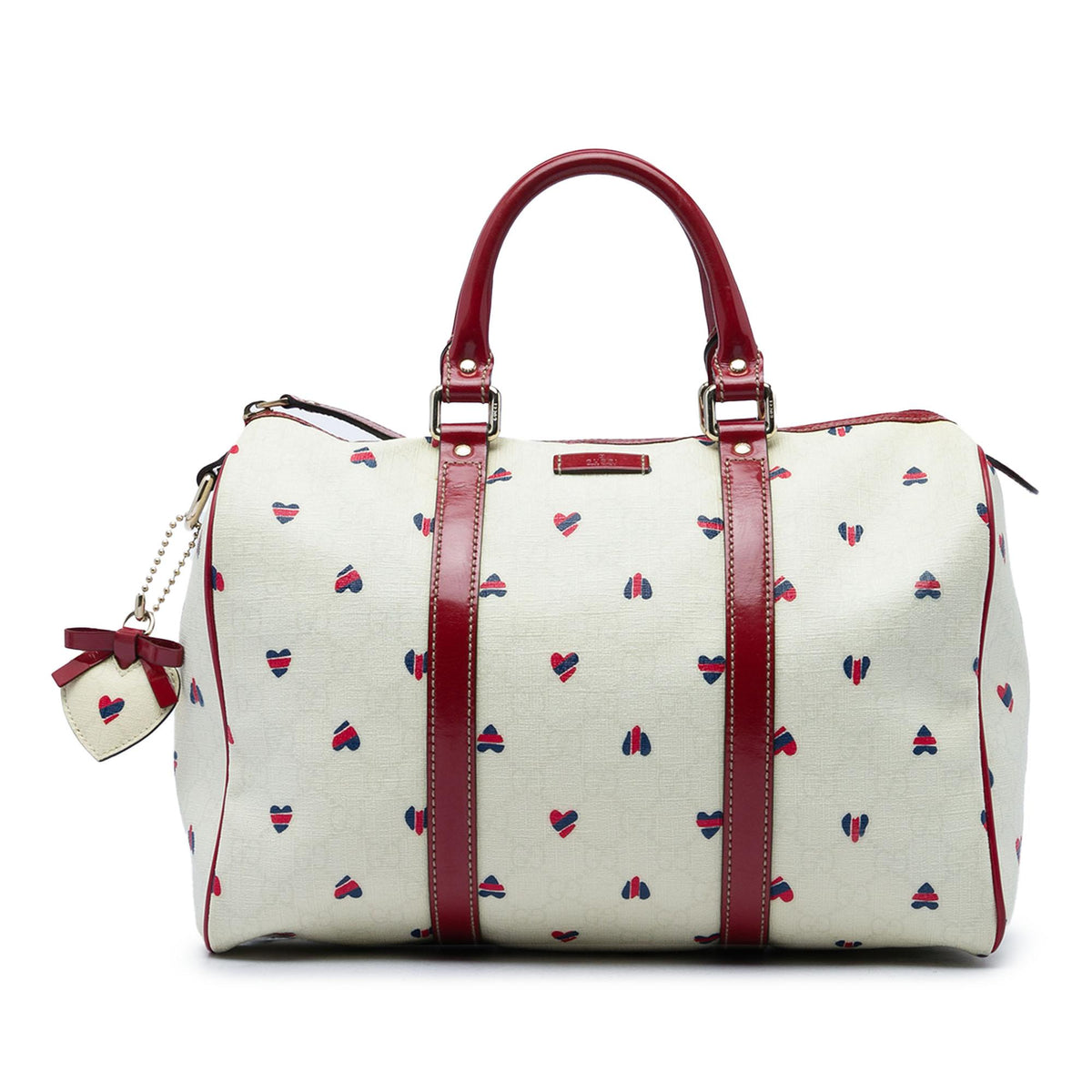 Gucci Medium GG Supreme Hearts Joy Boston Bag