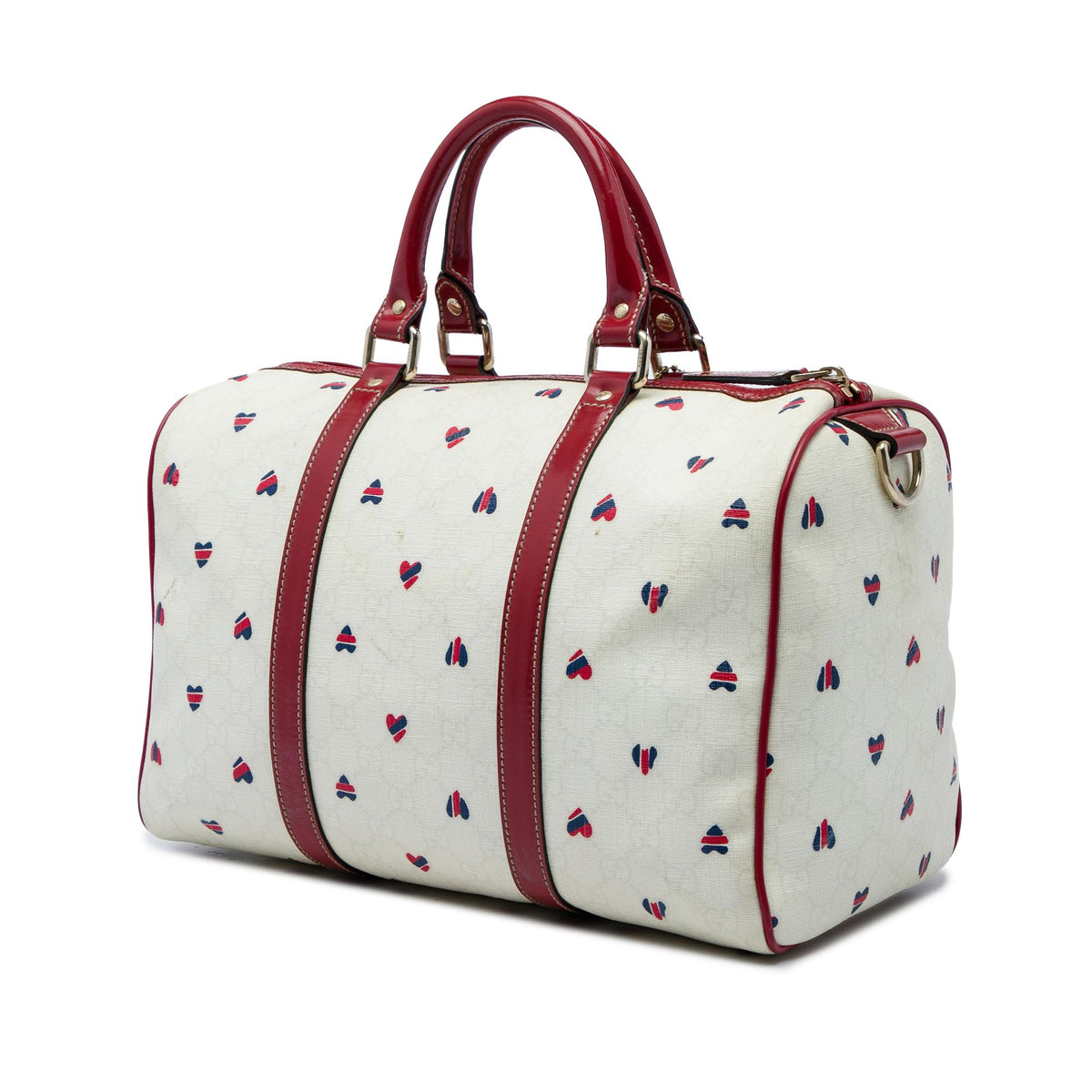 Gucci Medium GG Supreme Hearts Joy Boston Bag