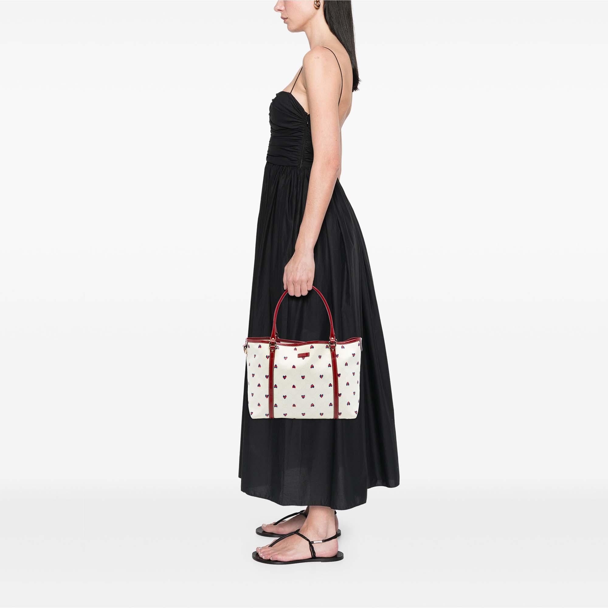 Gucci Medium GG Supreme Hearts Joy Tote