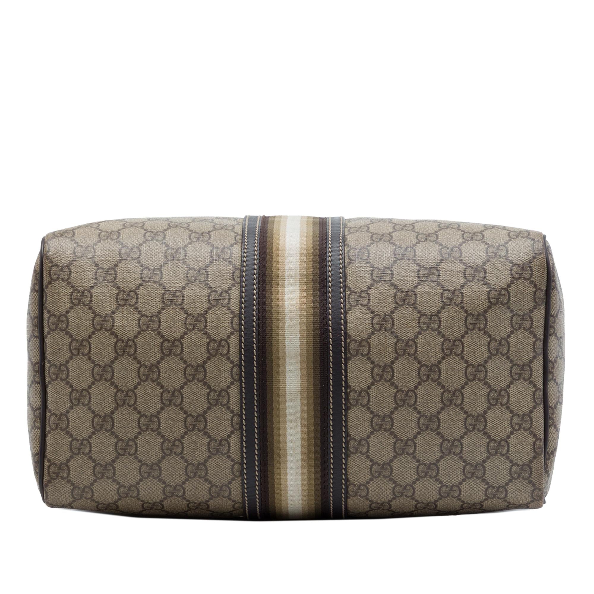 Gucci Medium GG Supreme Joy Web Boston Bag