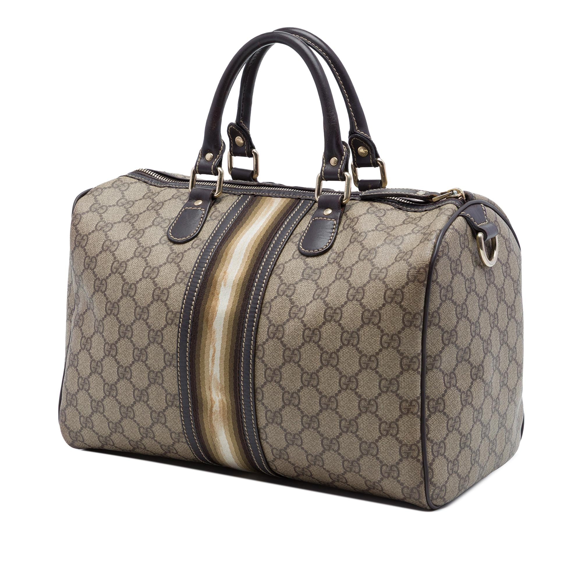 Gucci Medium GG Supreme Joy Web Boston Bag