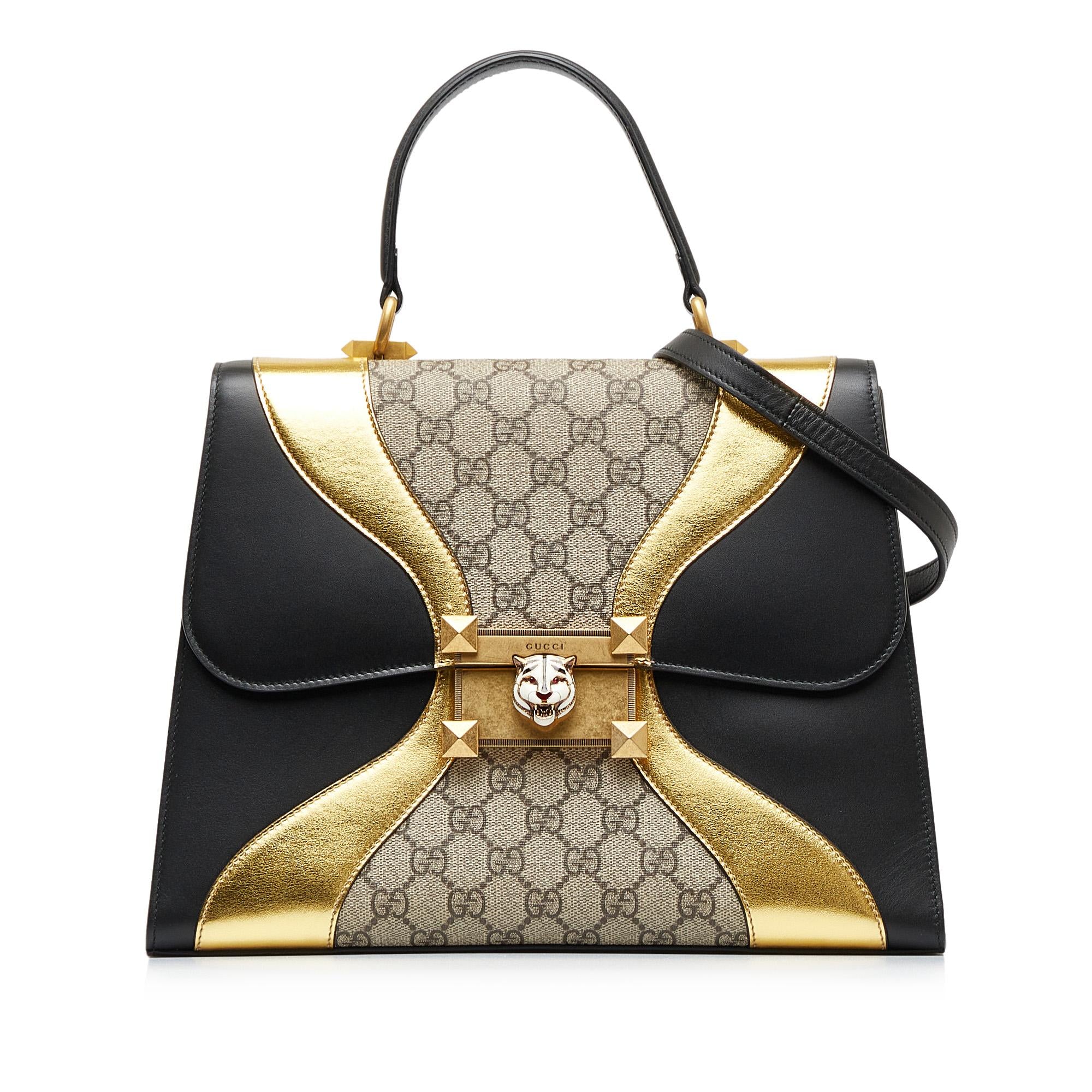 Rei　GUCCI バッグ Gucci Re(Belle) Leather Medium GG Rebel Framed Black Rebelle Italy
