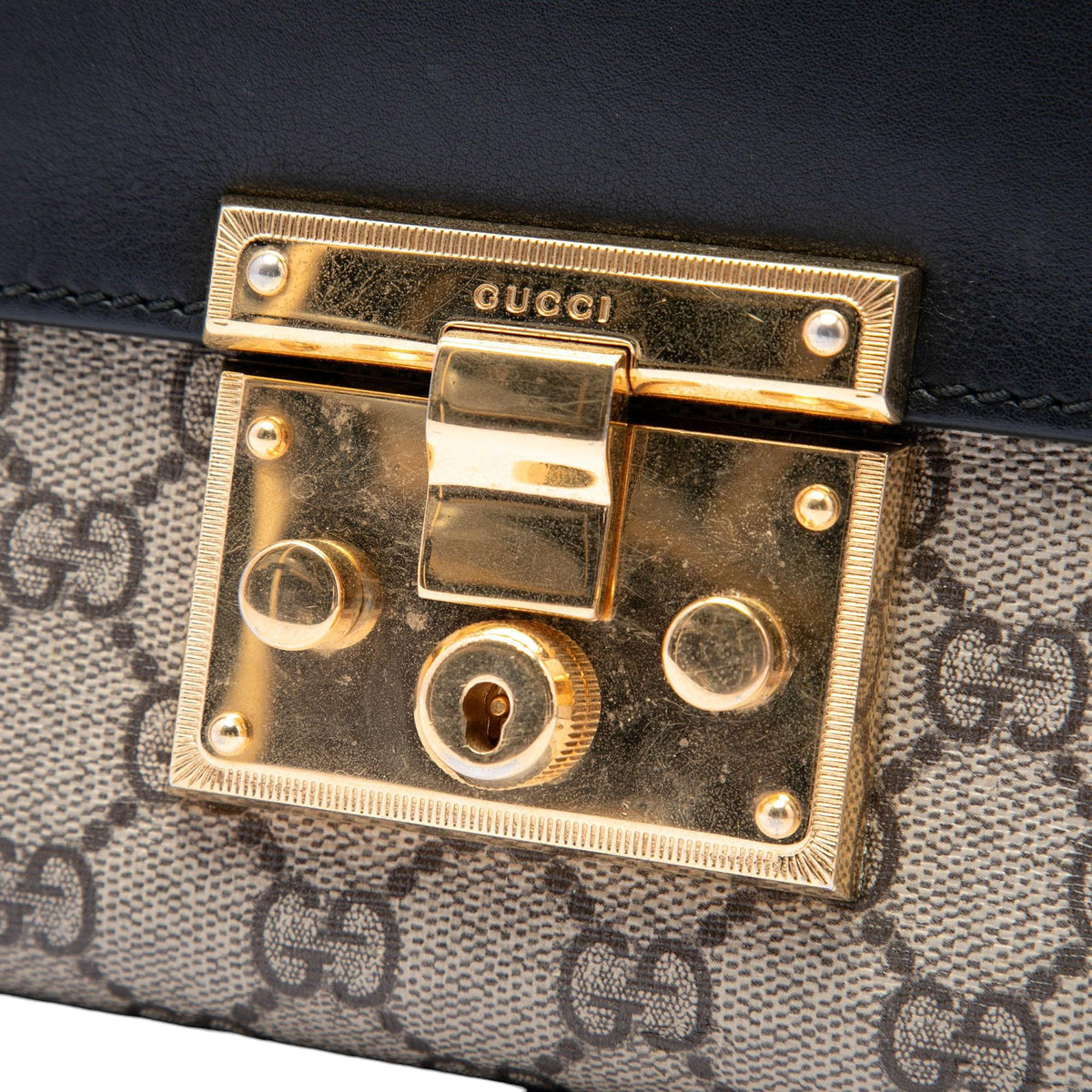 Gucci Medium GG Supreme Padlock Shoulder Bag