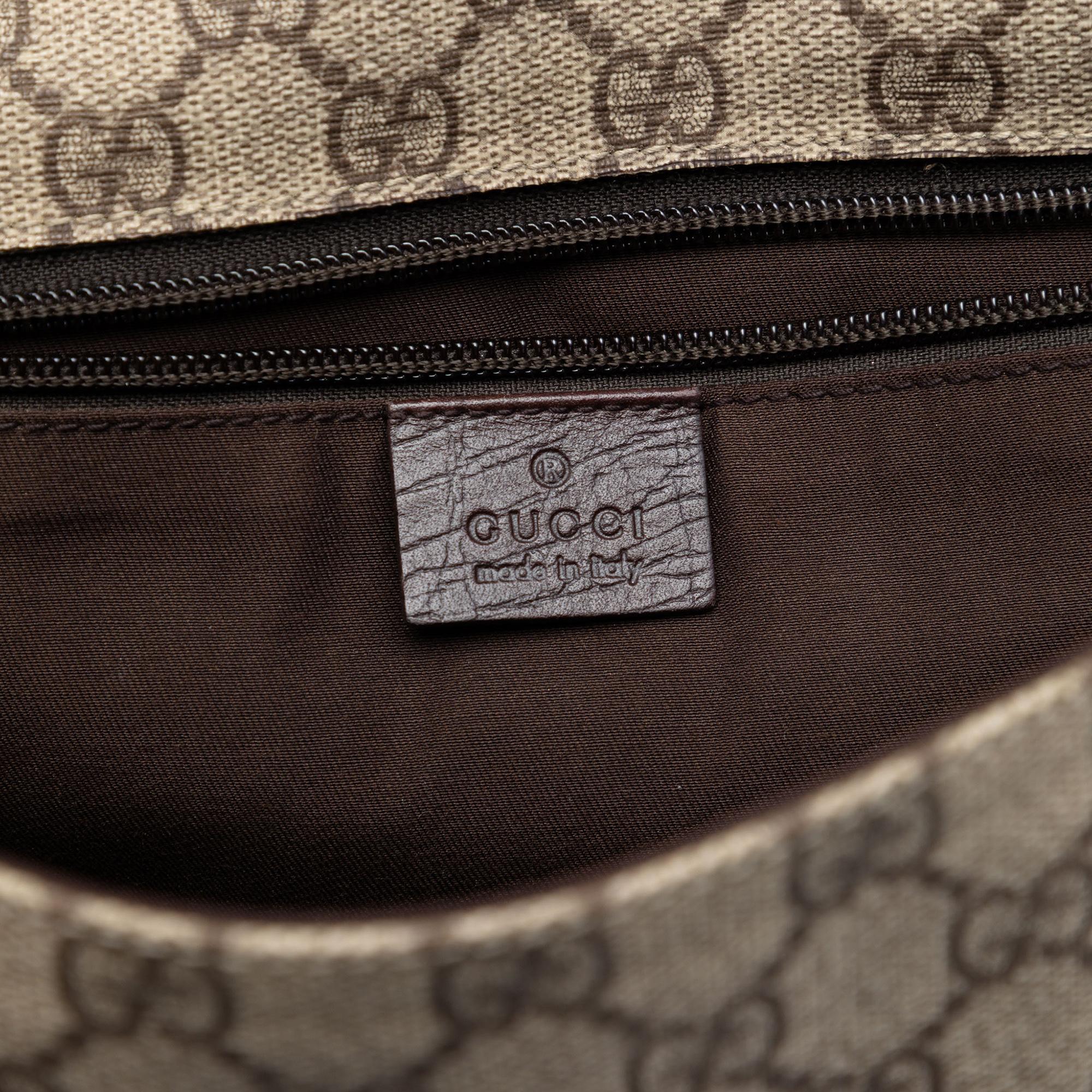 Gucci Medium GG Supreme Web Flap Messenger Bag