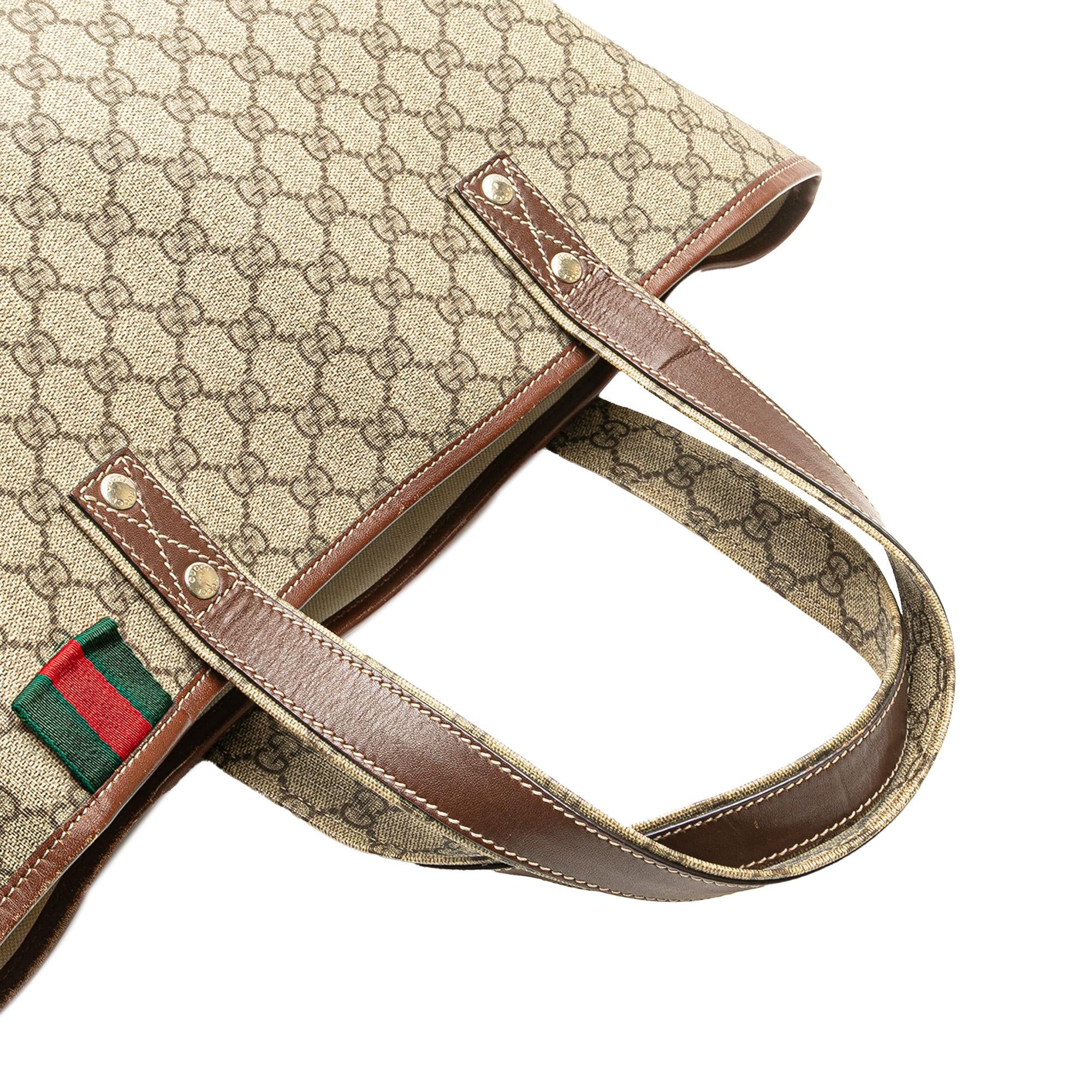 Gucci Medium GG Supreme Web Loop Tote