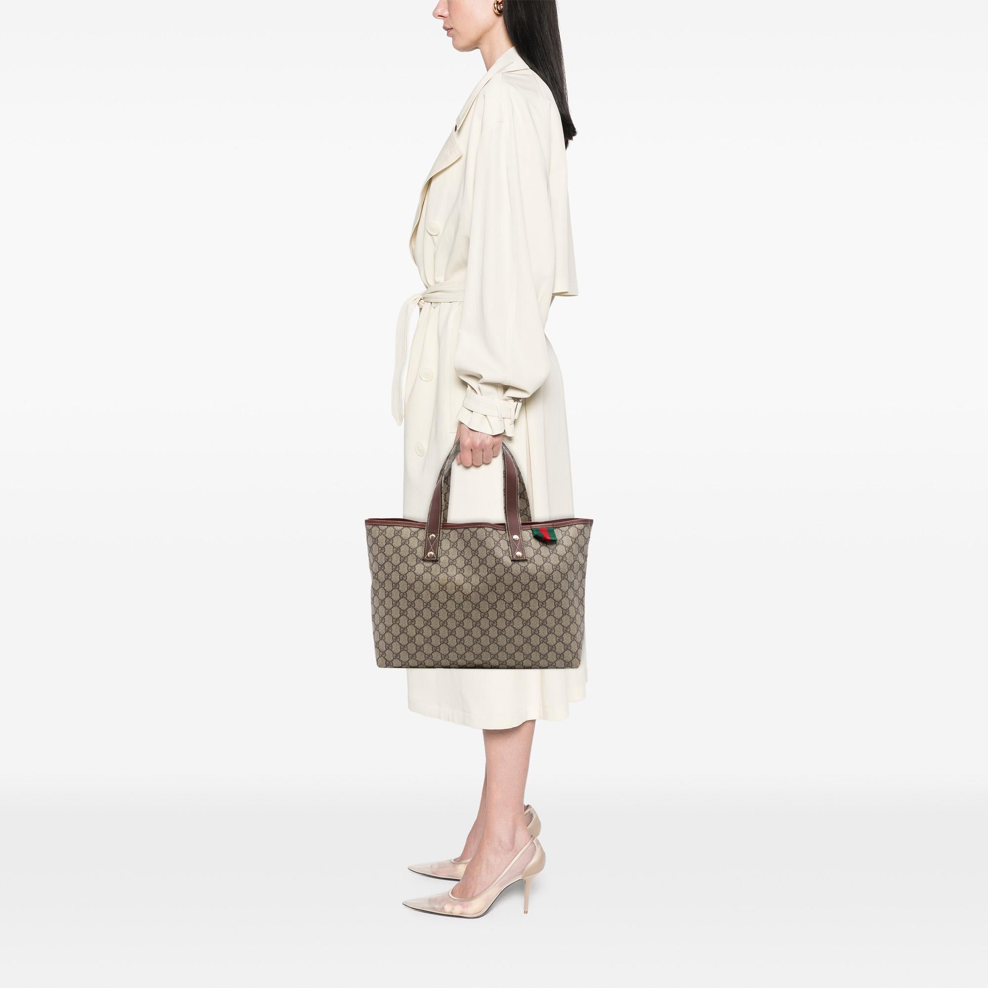 Gucci Medium GG Supreme Web Loop Tote