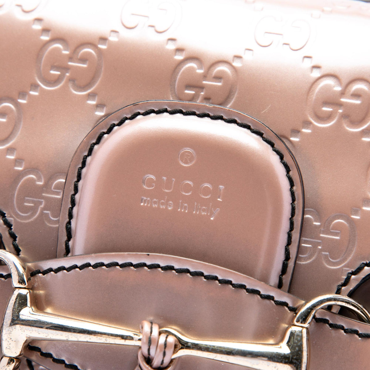 Gucci Medium Guccissima Patent Emily Shoulder Bag