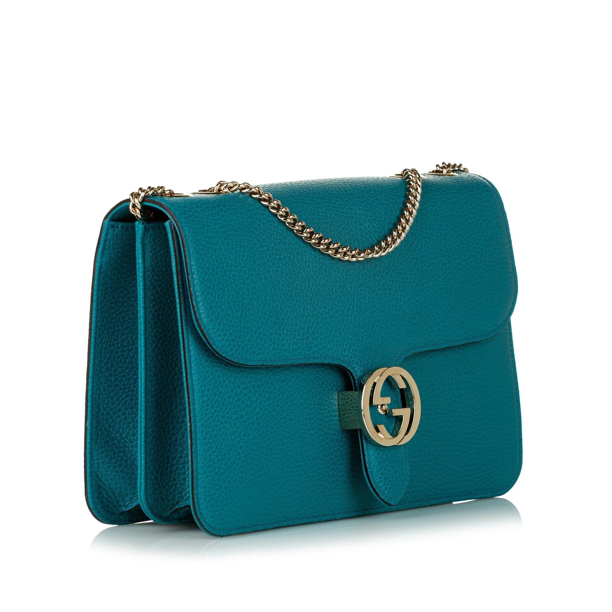 Gucci Medium Interlocking G Leather Crossbody Bag (SHG-32622)