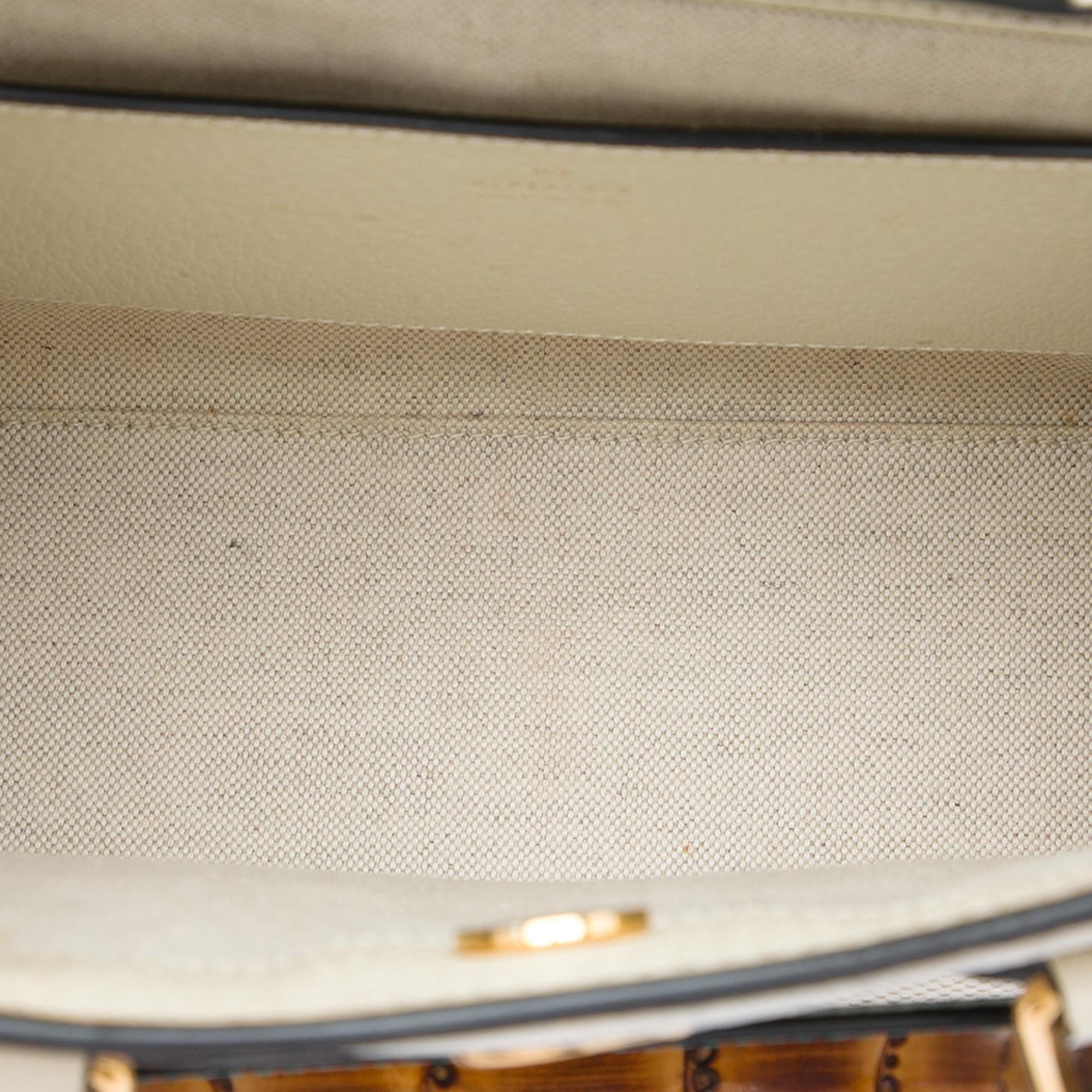 Gucci Medium Jumbo GG Canvas Bamboo Diana Satchel