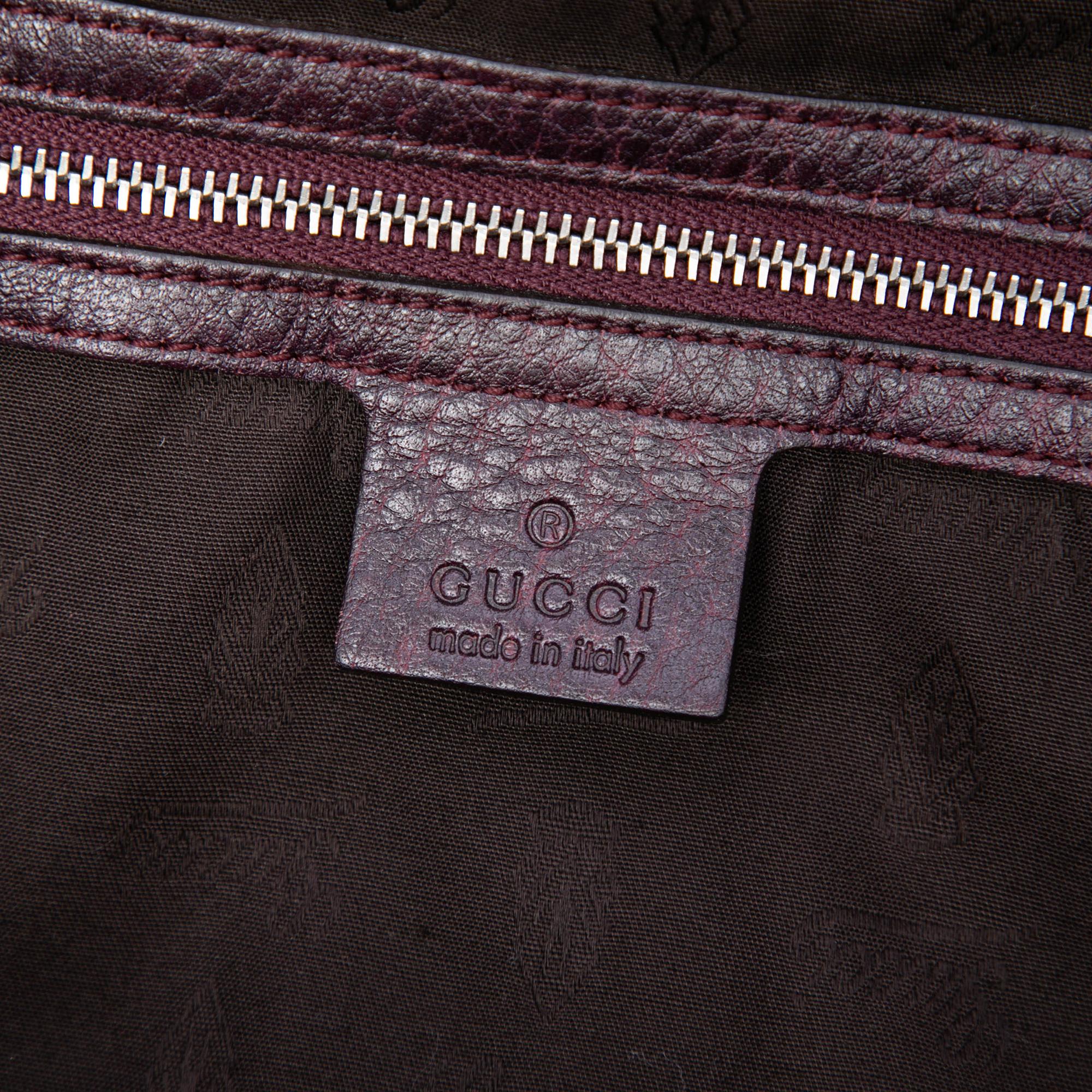 Gucci Medium Leather Bamboo Bar Tote