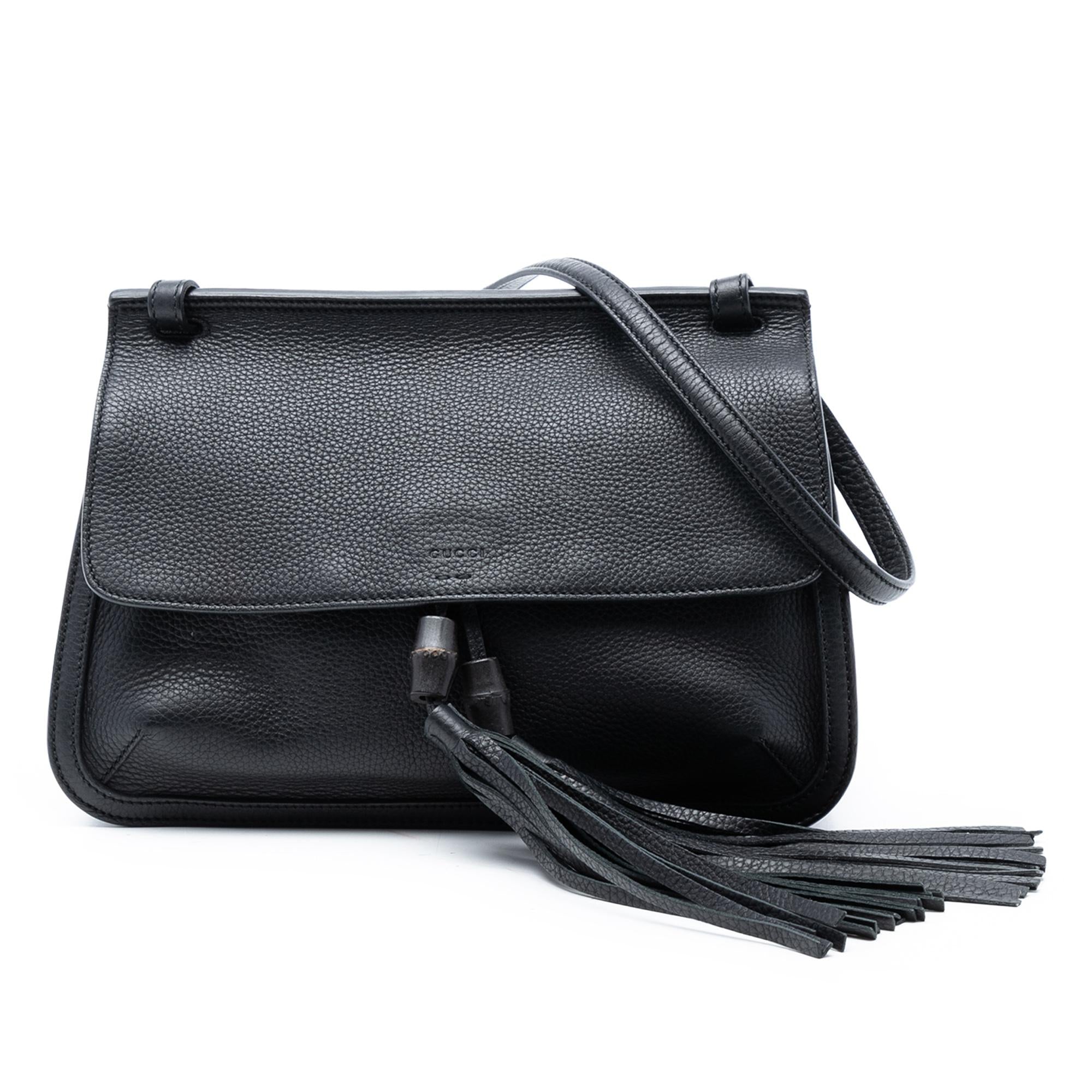 Gucci Medium Leather Bamboo Daily Crossbody