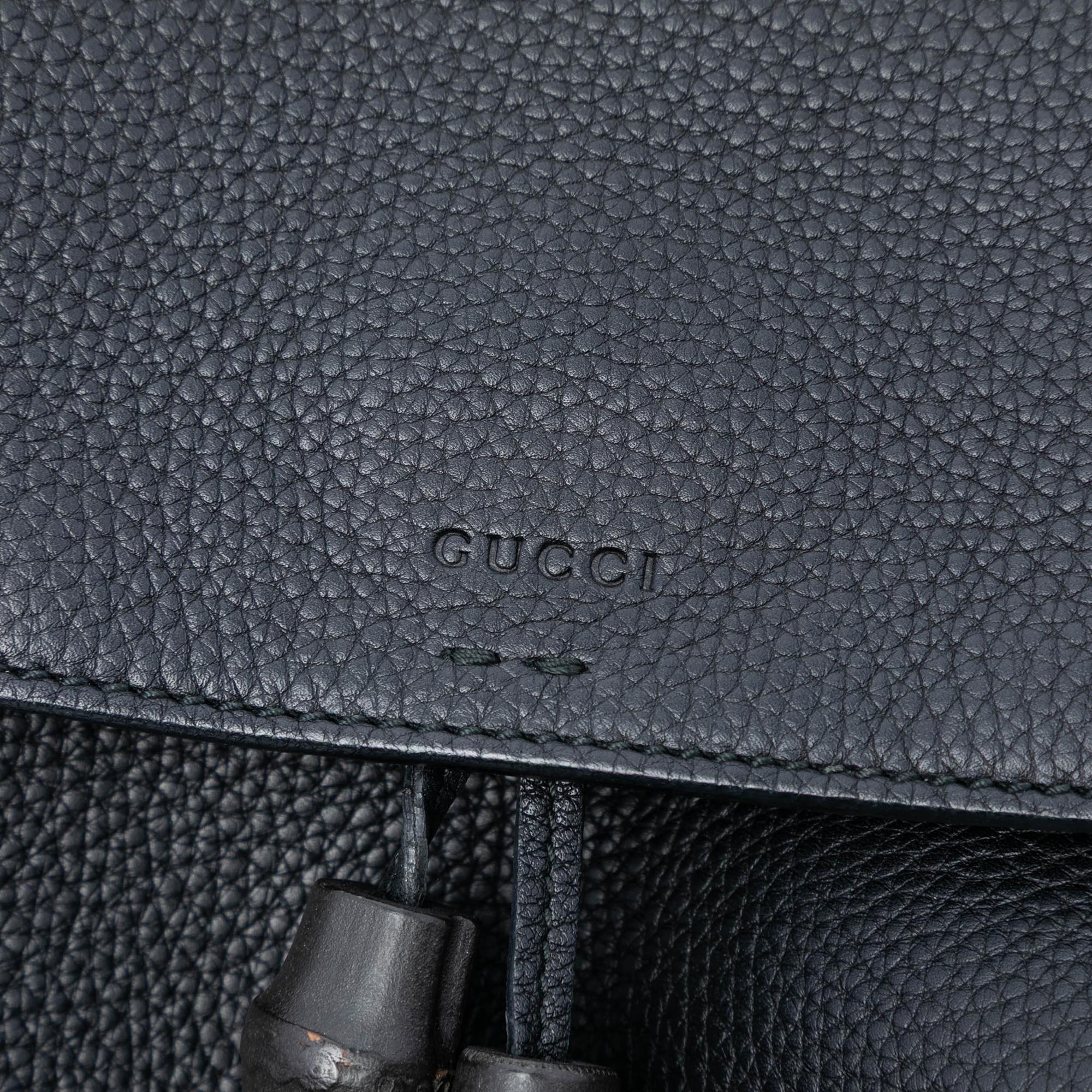 Gucci Medium Leather Bamboo Daily Crossbody