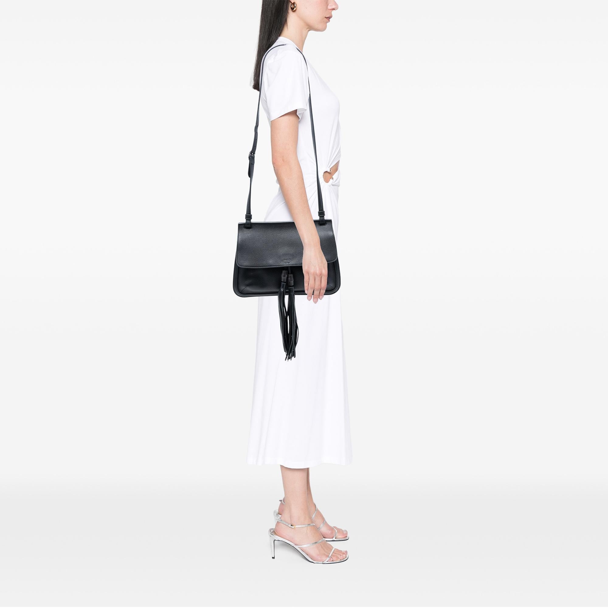 Gucci Medium Leather Bamboo Daily Crossbody
