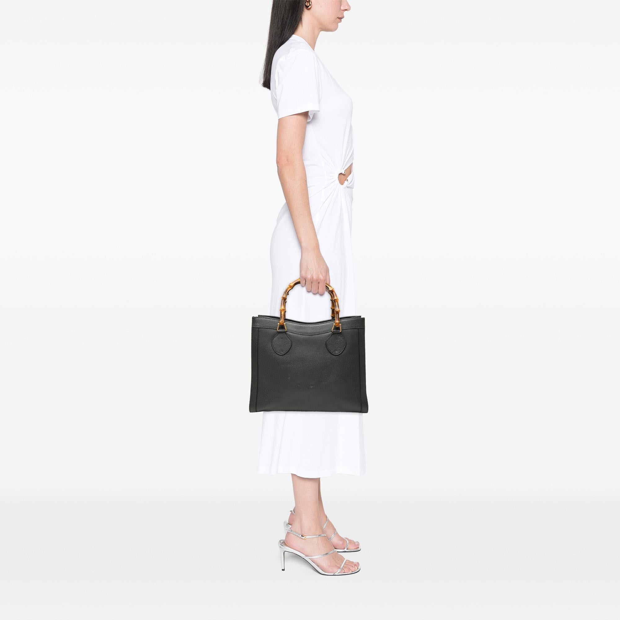 Gucci Medium Leather Bamboo Diana Tote