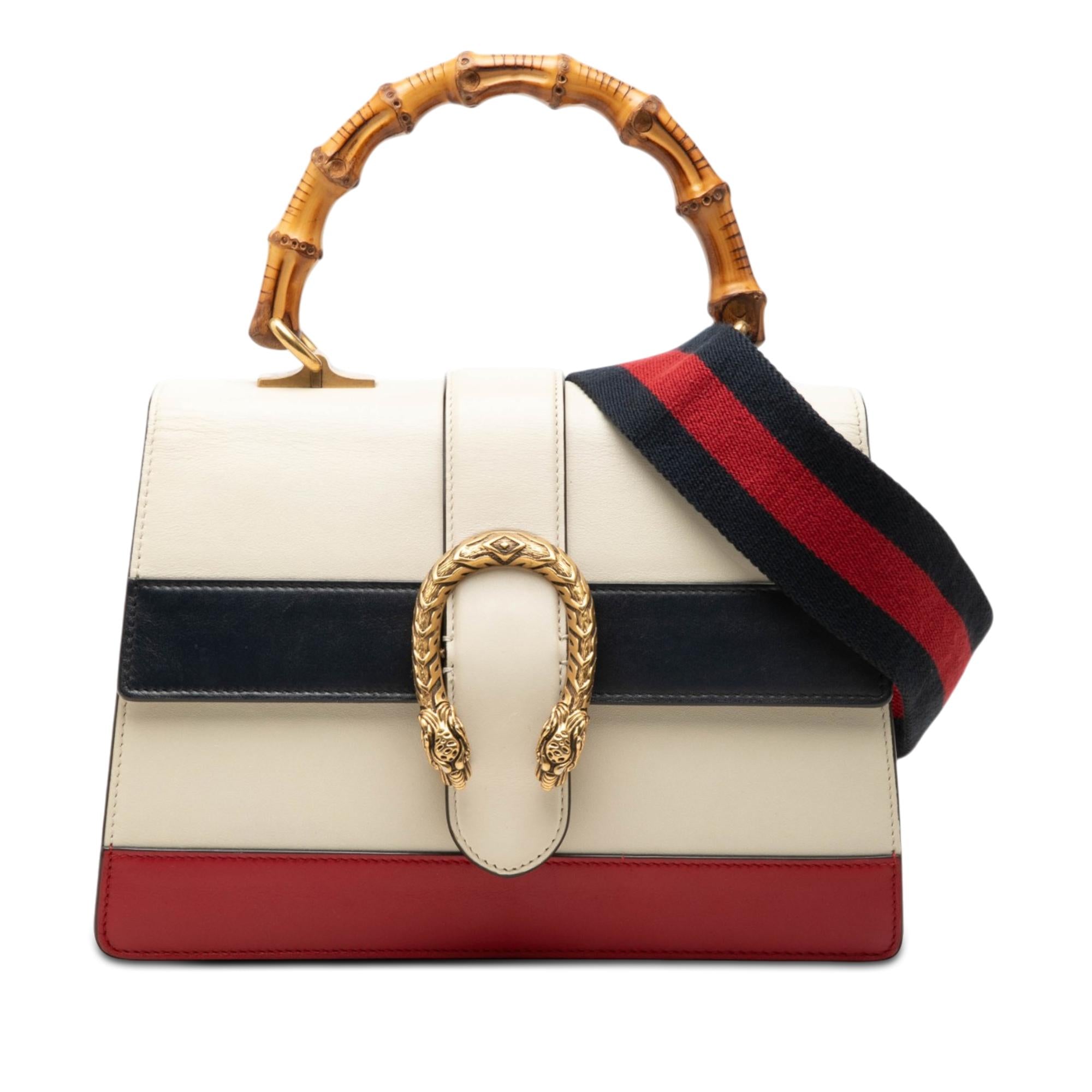 Gucci Medium Leather Bamboo Dionysus Web Satchel