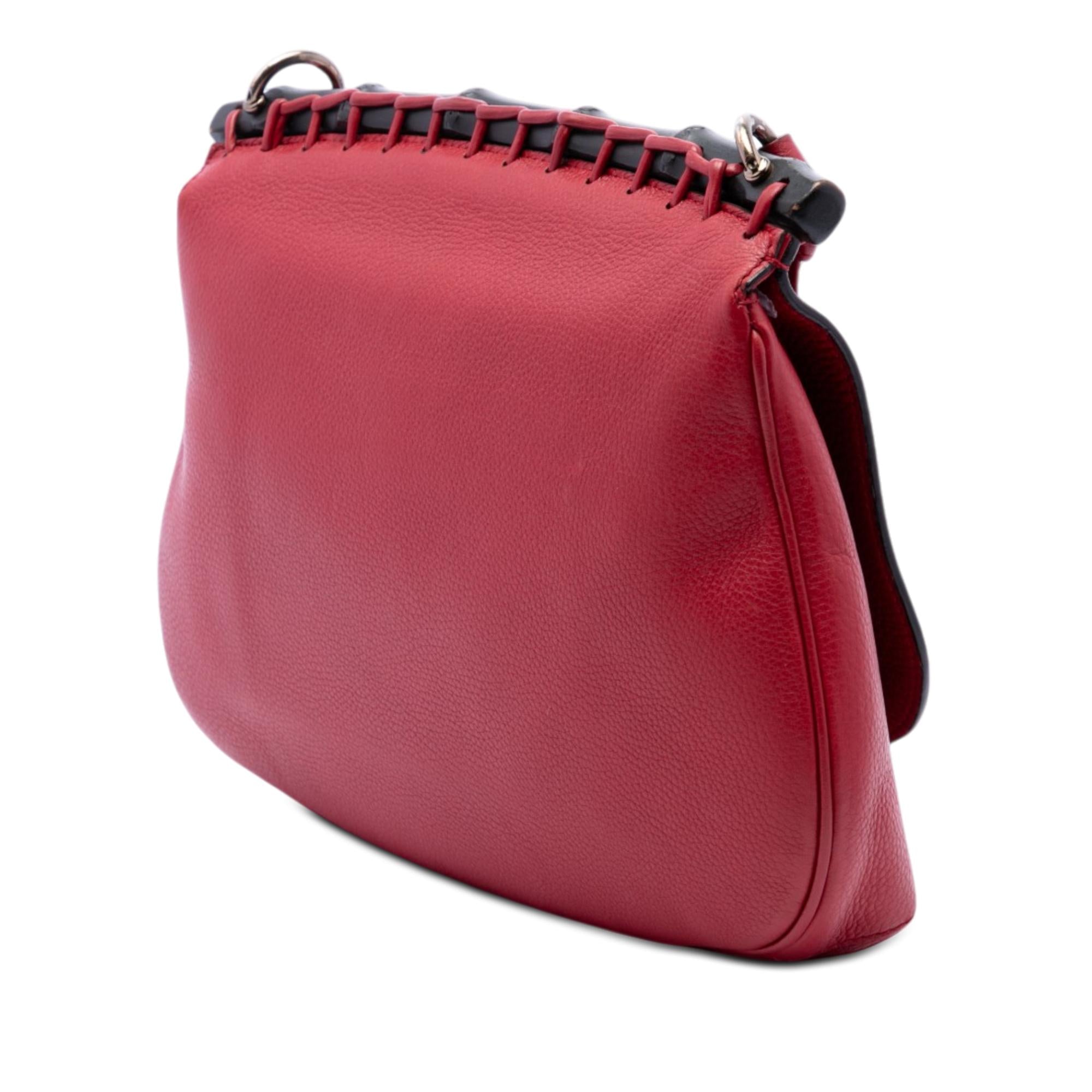 Gucci Medium Leather Bamboo Nouveau Fringe Crossbody