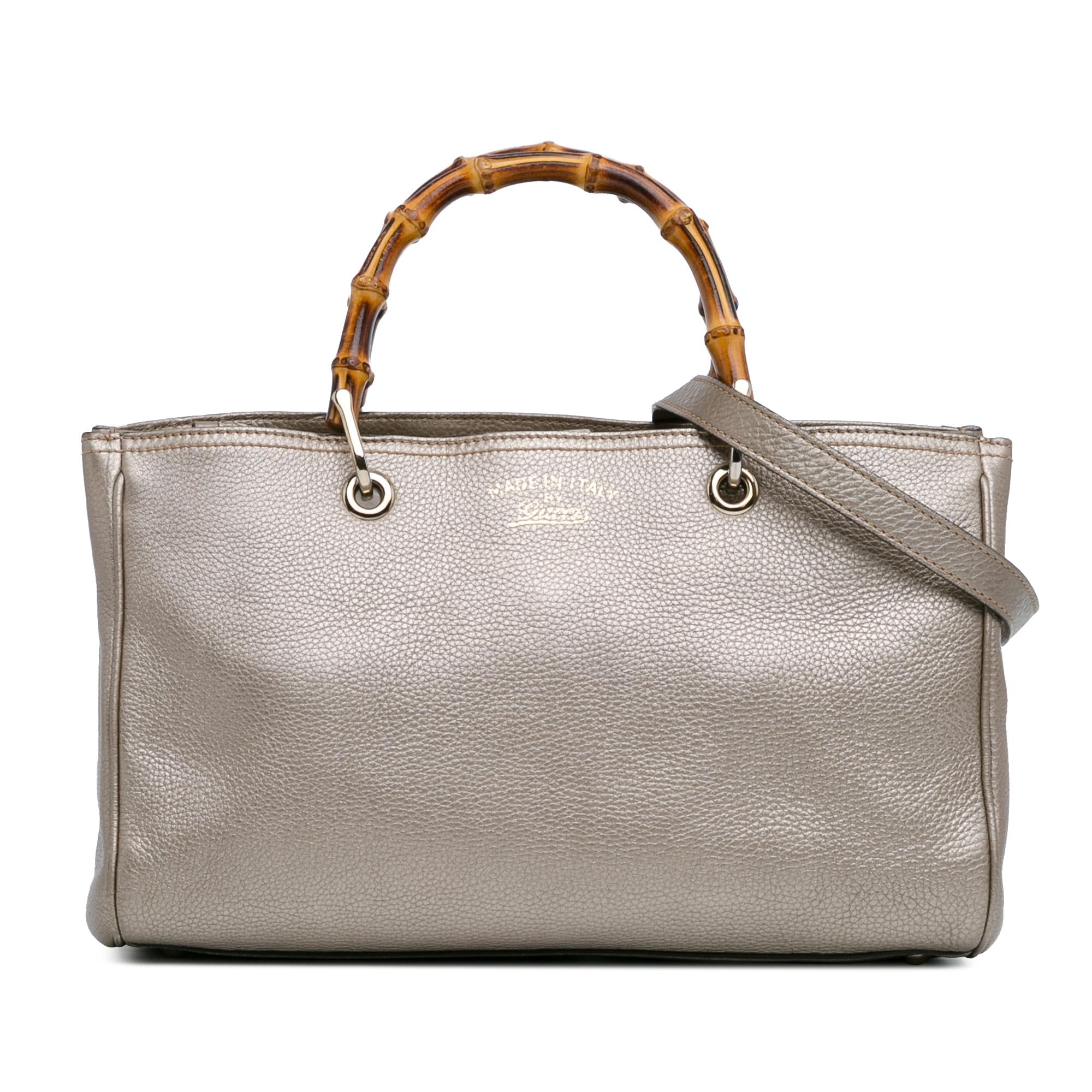 Gucci Medium Leather Bamboo Shopper (SHG-Z5WtXN)