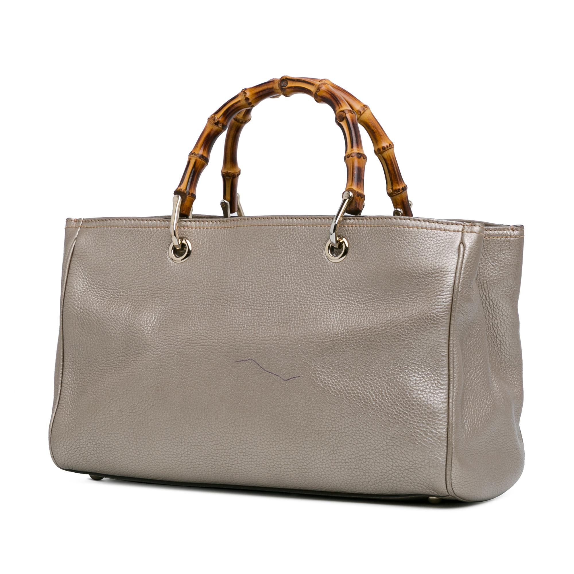 Gucci Medium Leather Bamboo Shopper (SHG-Z5WtXN)
