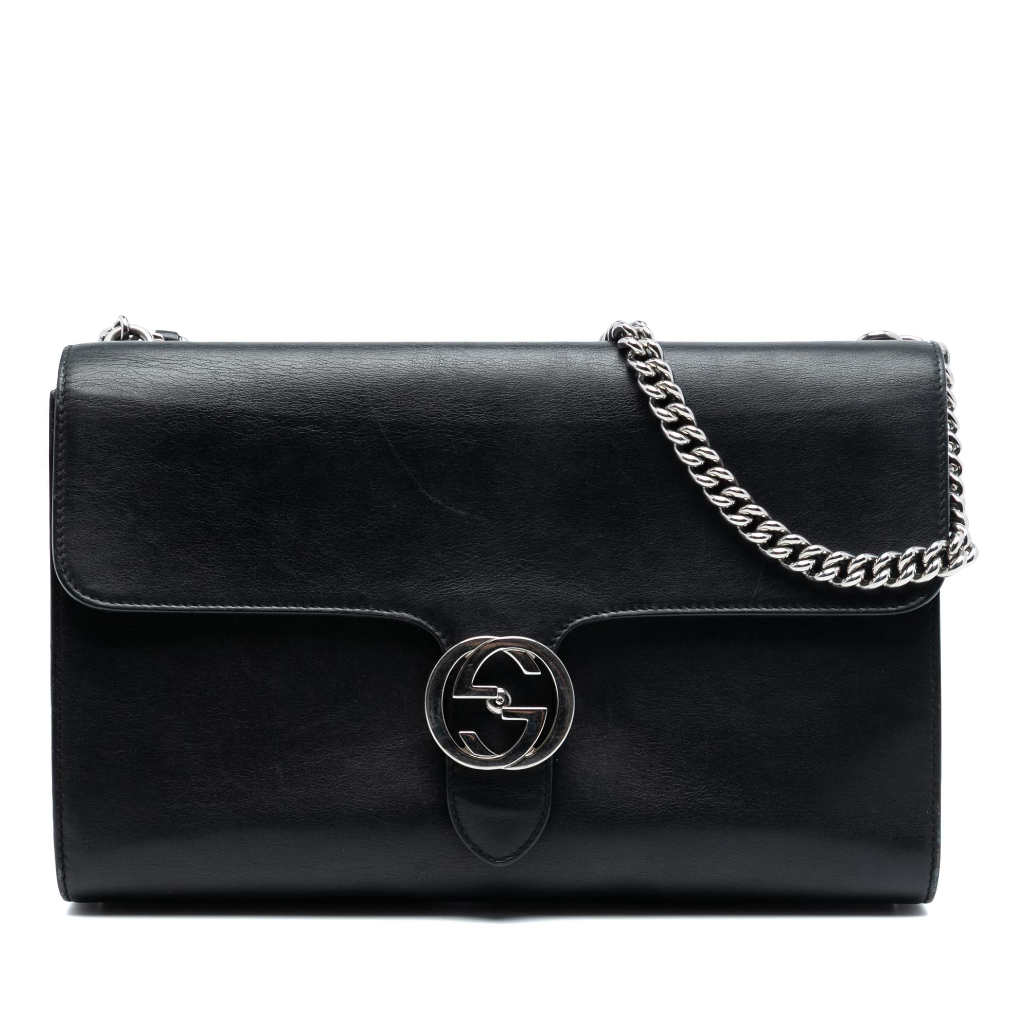 Gucci Medium Leather Dollar Interlocking G Crossbody