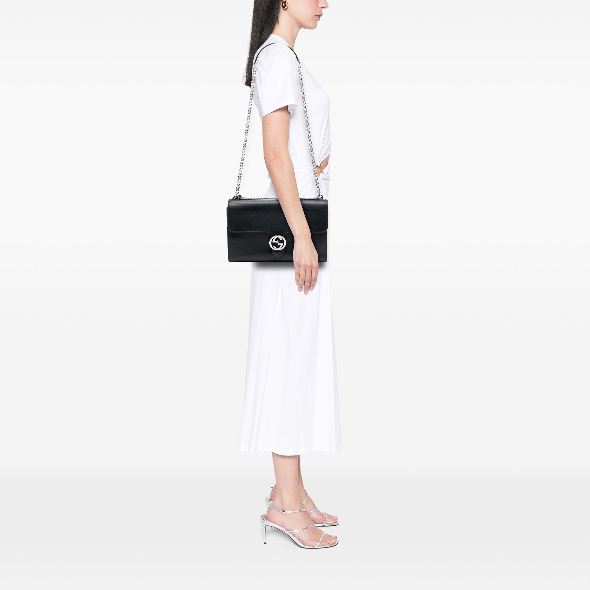 Gucci Medium Leather Dollar Interlocking G Crossbody