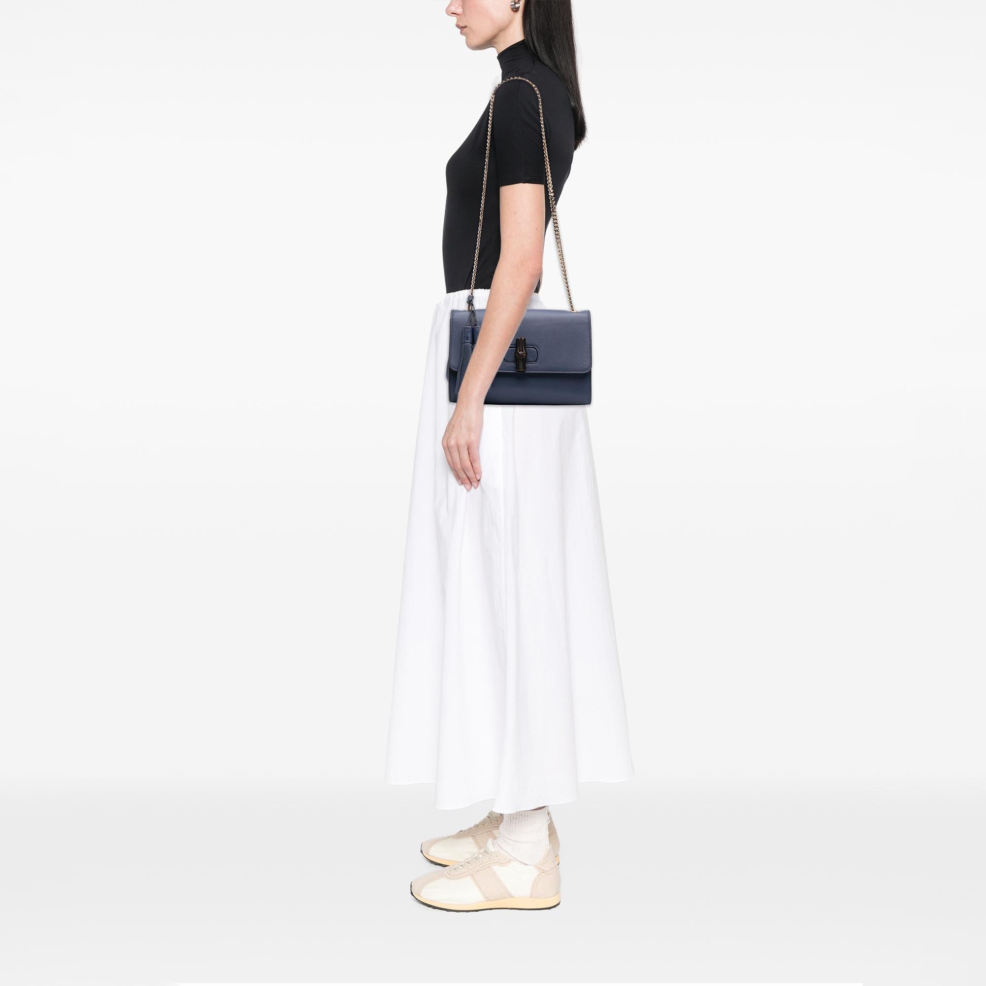 Gucci Medium Leather Miss Bamboo Crossbody
