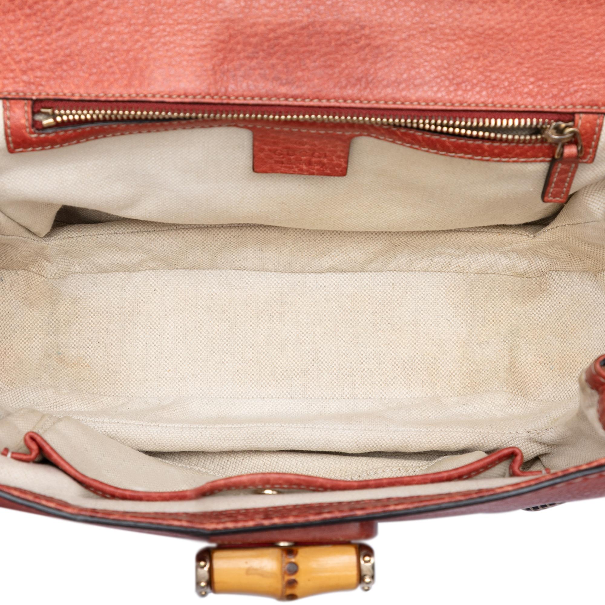 Gucci Medium Leather New Bamboo Satchel