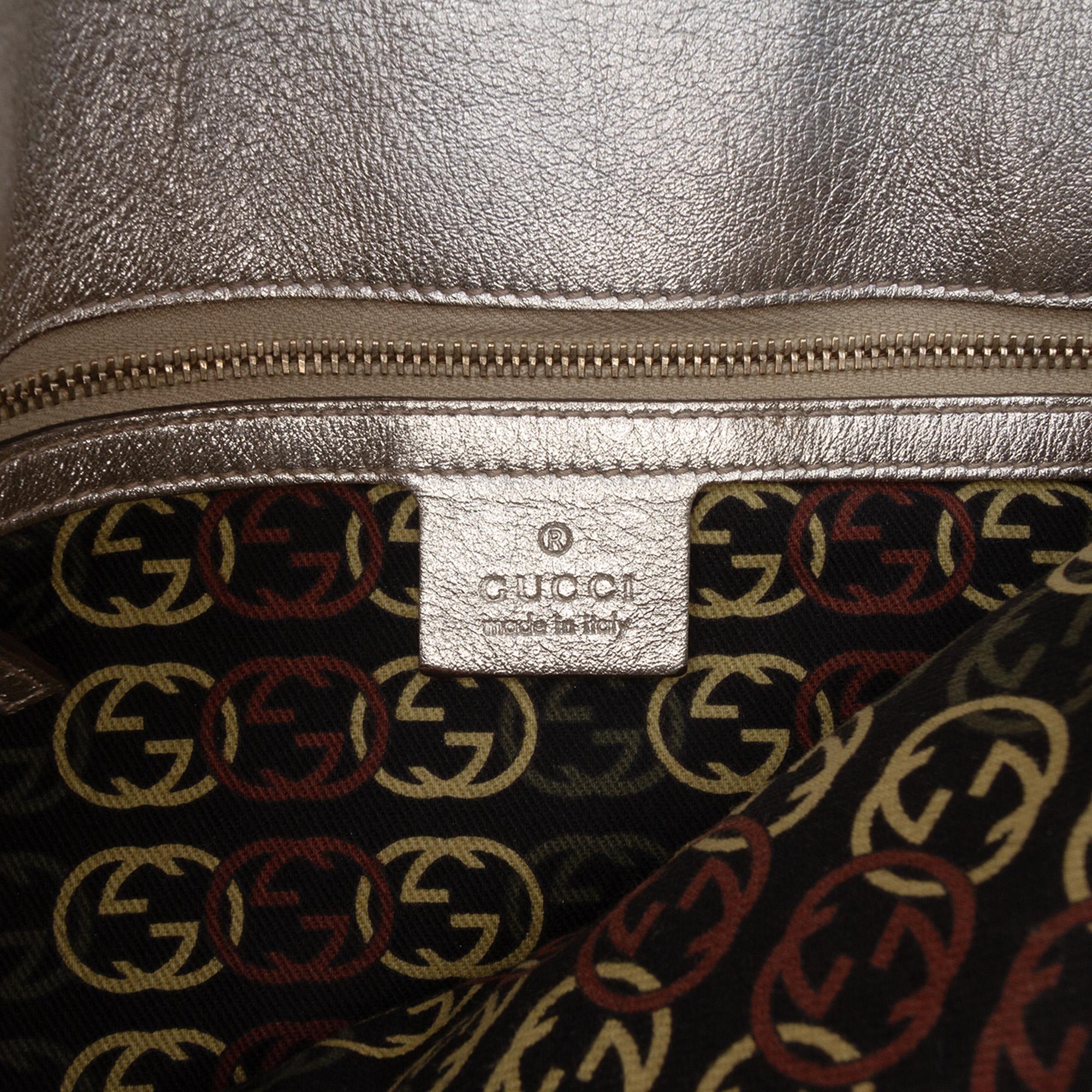 Gucci Medium Metallic Calfskin Britt Tassel Flap Shoulder Bag