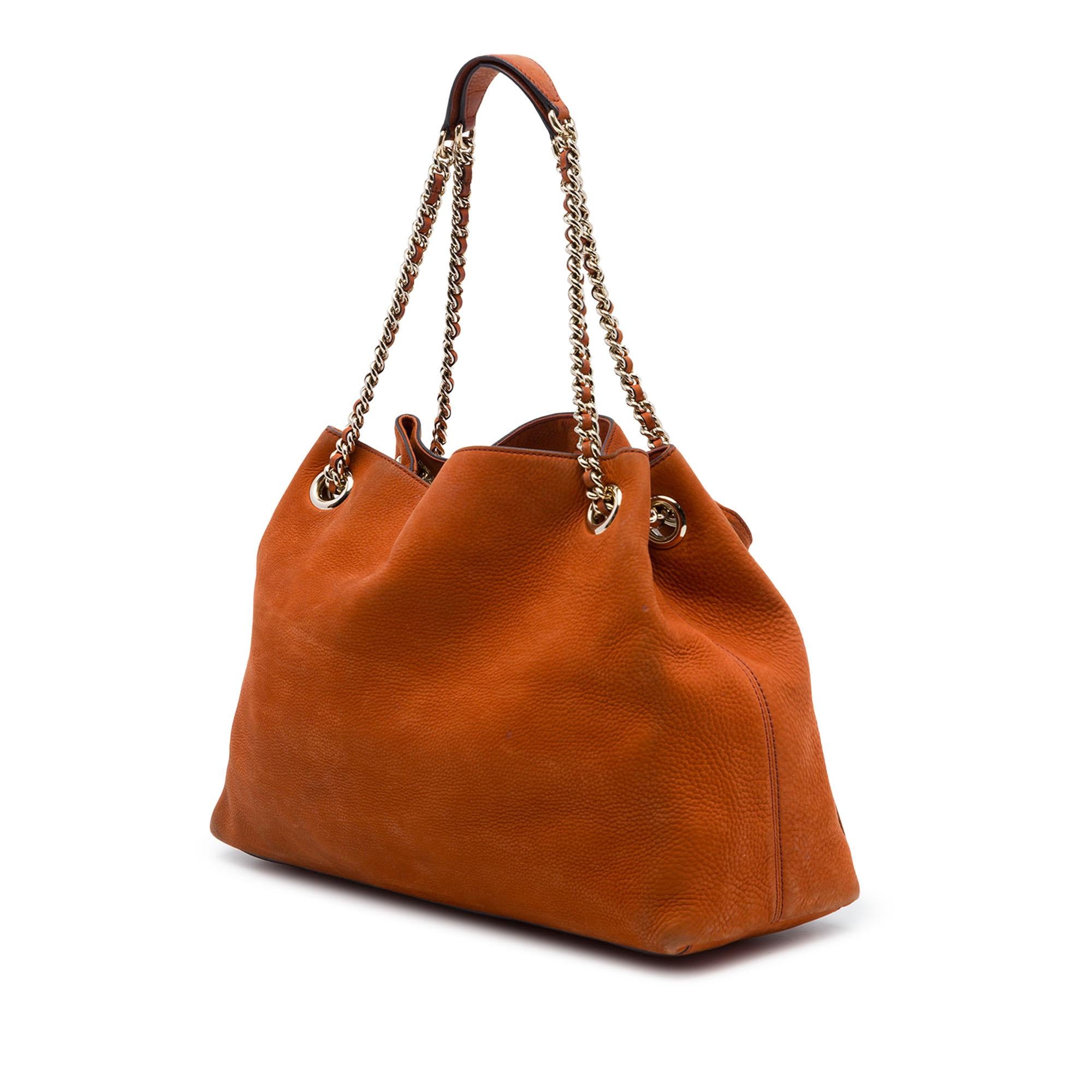 Gucci Medium Nubuck Leather Soho Chain Tote